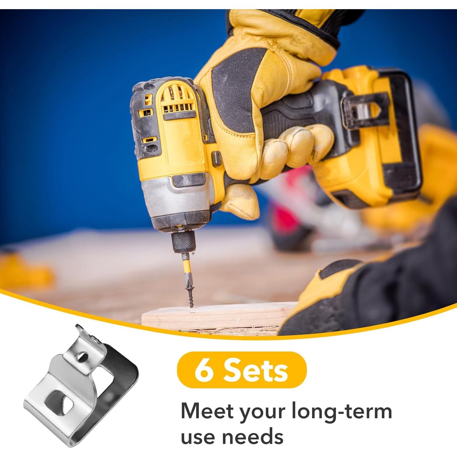 6 Clips de Cintura Dewalt Acero Inoxidable 304 N268241