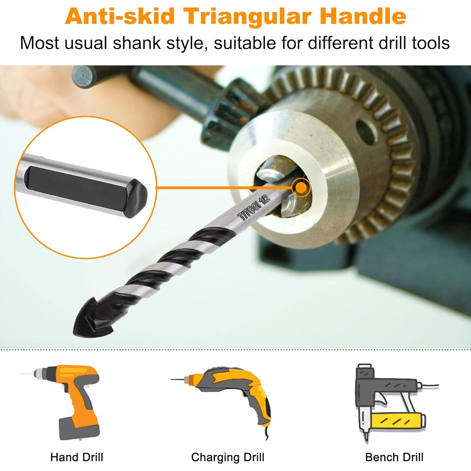 Juego de Brocas de Masonería TITGGI 10 Pcs Carburo 0,32-1,27 cm