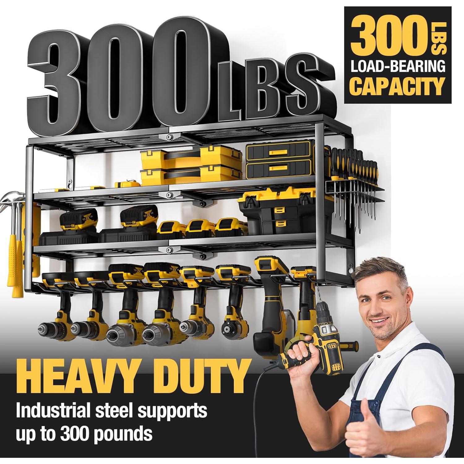 Organizador de Herramientas YYR 4 Capas Soporte Pared 136 kg