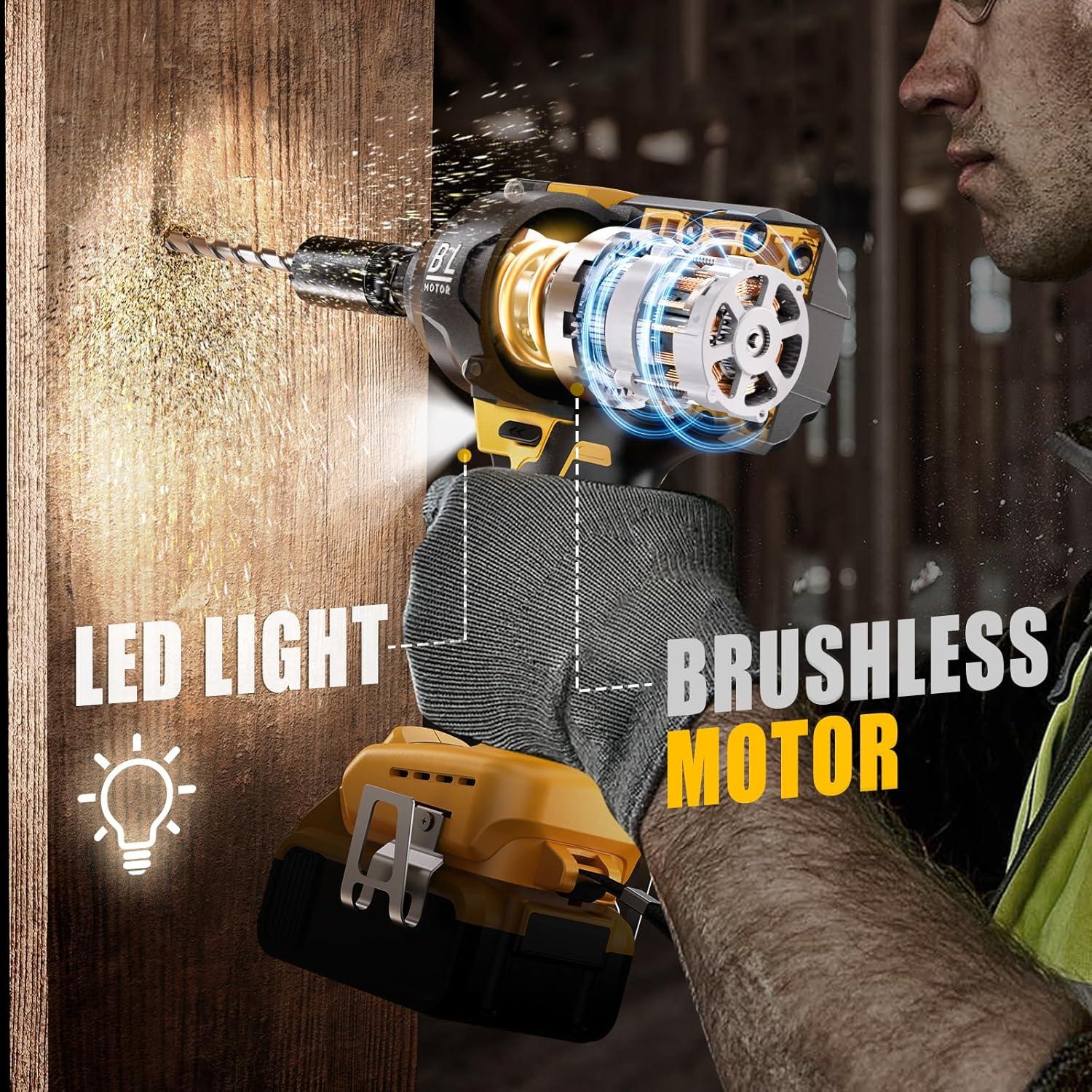 Llave de impacto inalámbrica NATBEESY 20V 1/2" 813 N·m