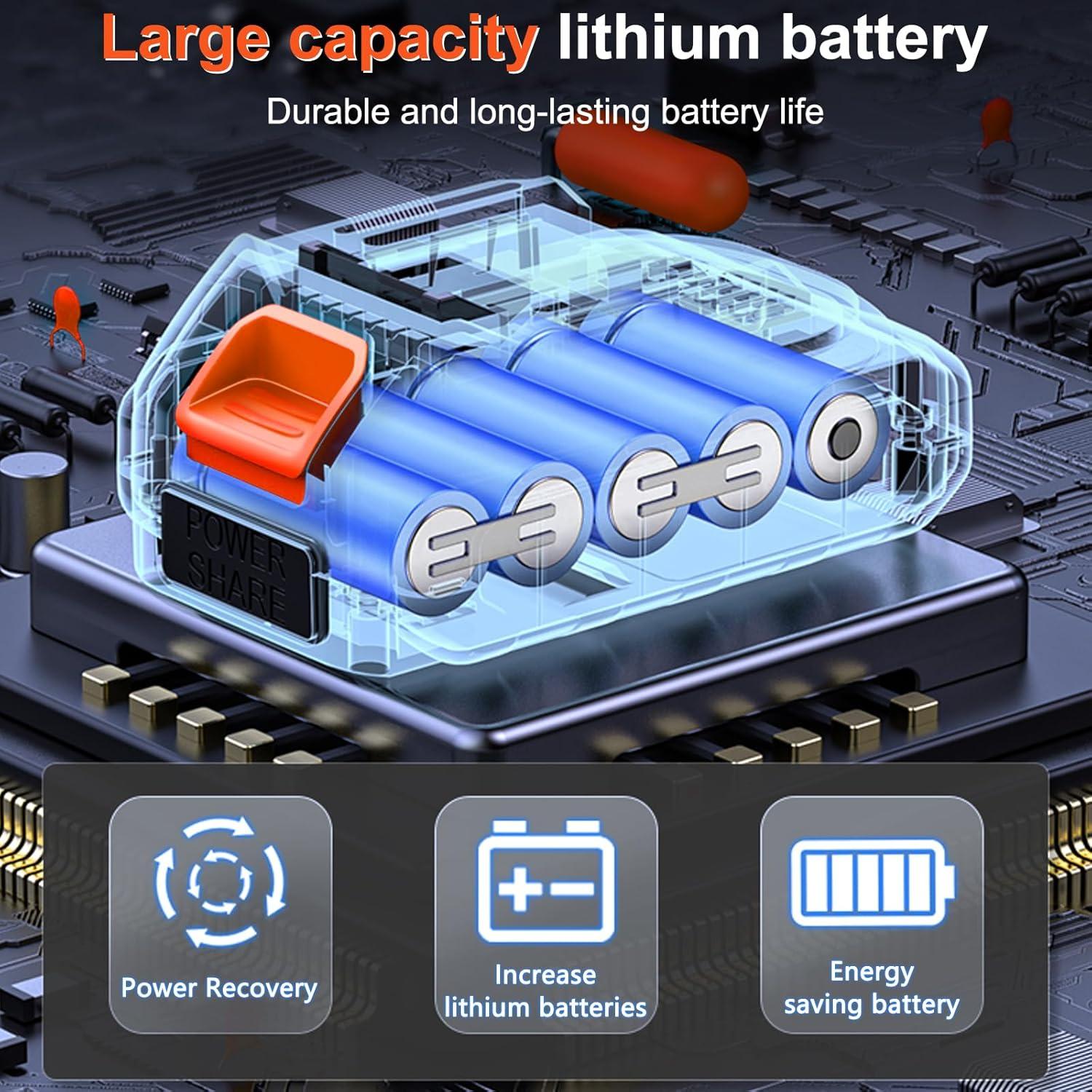 Taladro Inalámbrico BIHOO 20V con 43 Piezas y LED