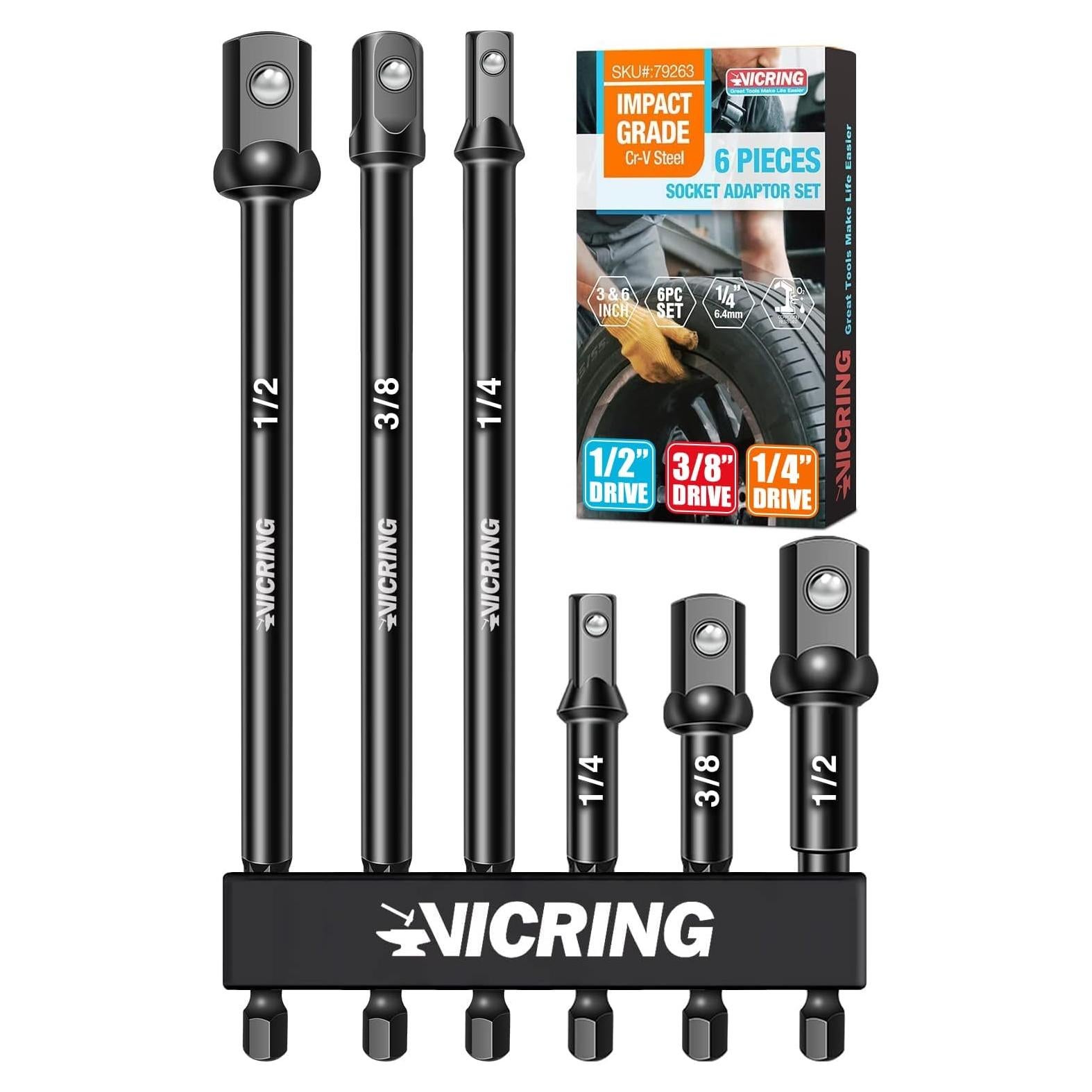 Juego de Adaptadores de Enchufe de Impacto VICRING 6 Pcs