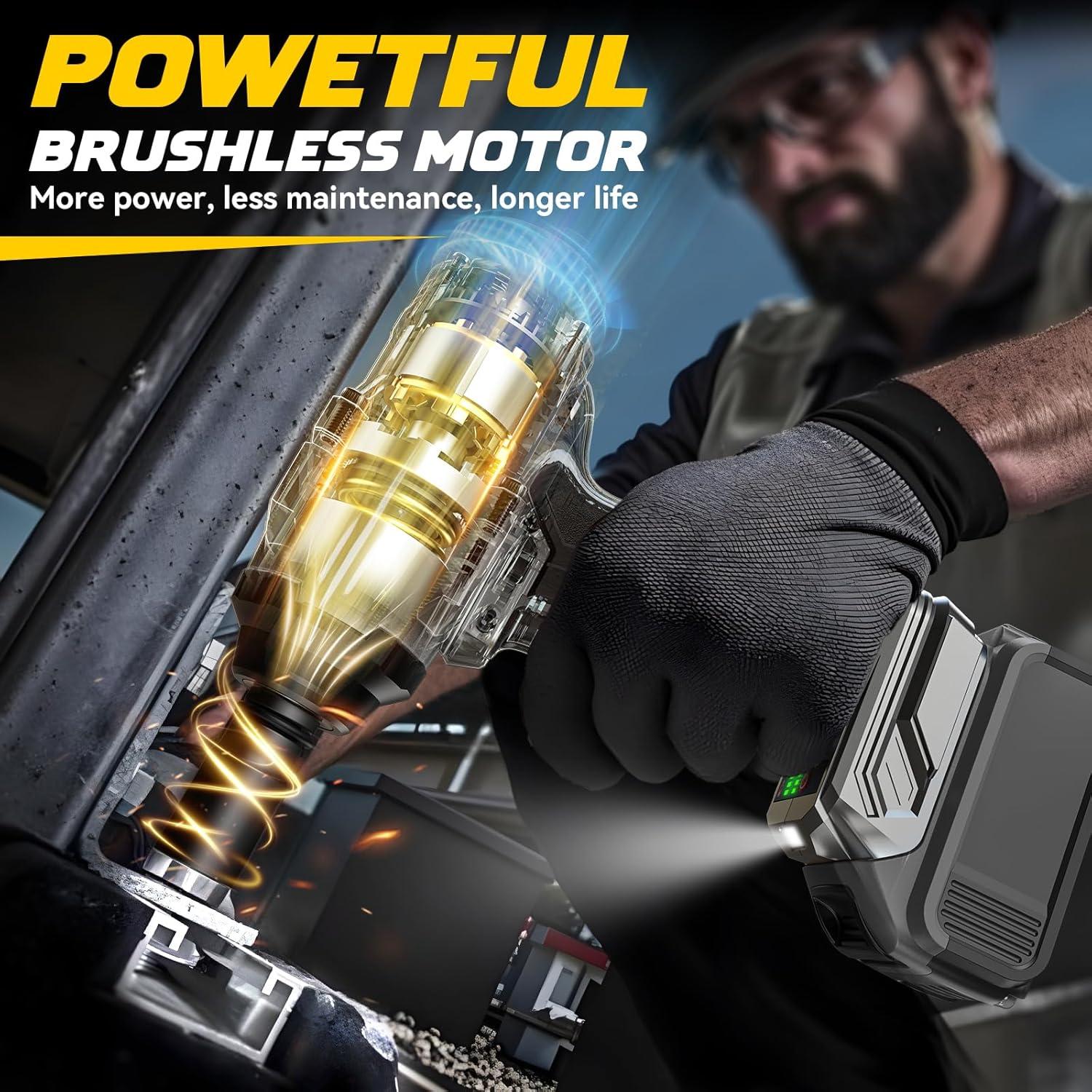 Llave de impacto inalámbrica DIYtoolifz 20V 1360Nm LED