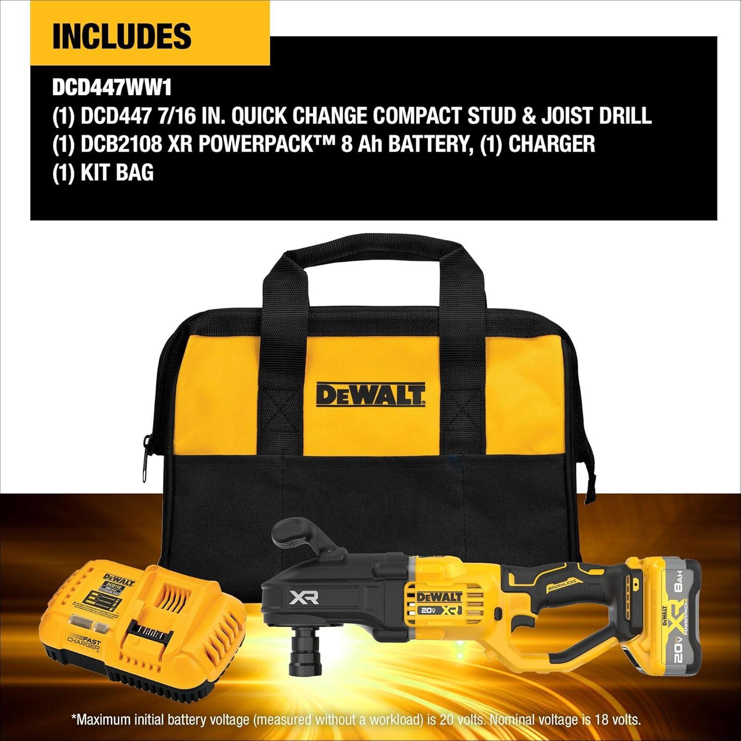 Taladro Inalámbrico DEWALT 20V MAX XR 7,62 kg con Cargador