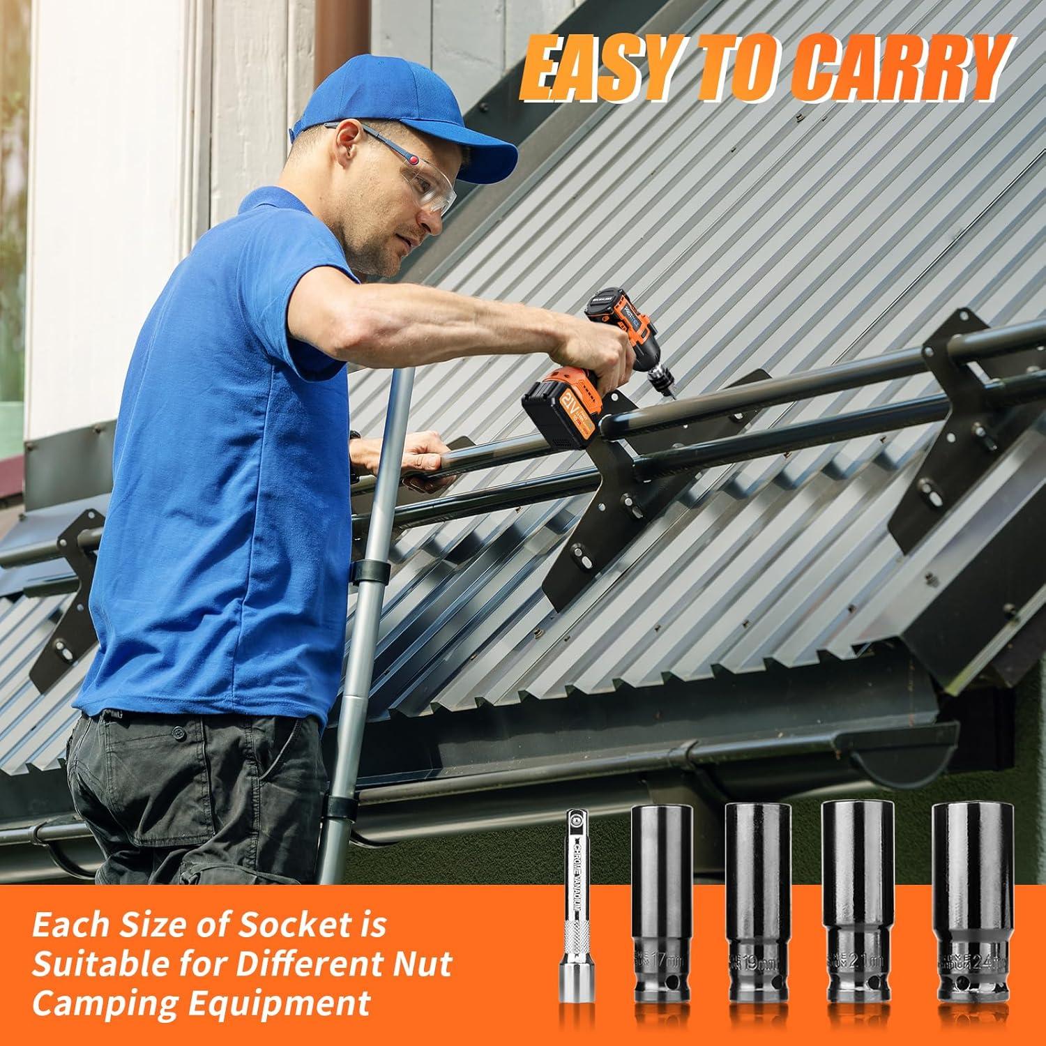 Llave de impacto inalámbrica Protmex 21V 1200N.m 3 velocidades