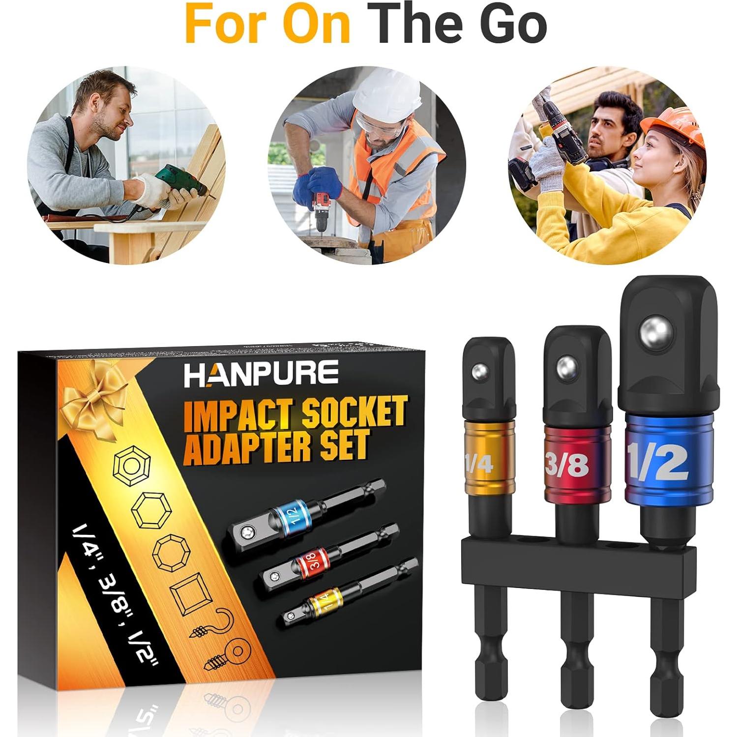 Juego de Adaptadores de Enchufe HANPURE 2 Piezas Impacto