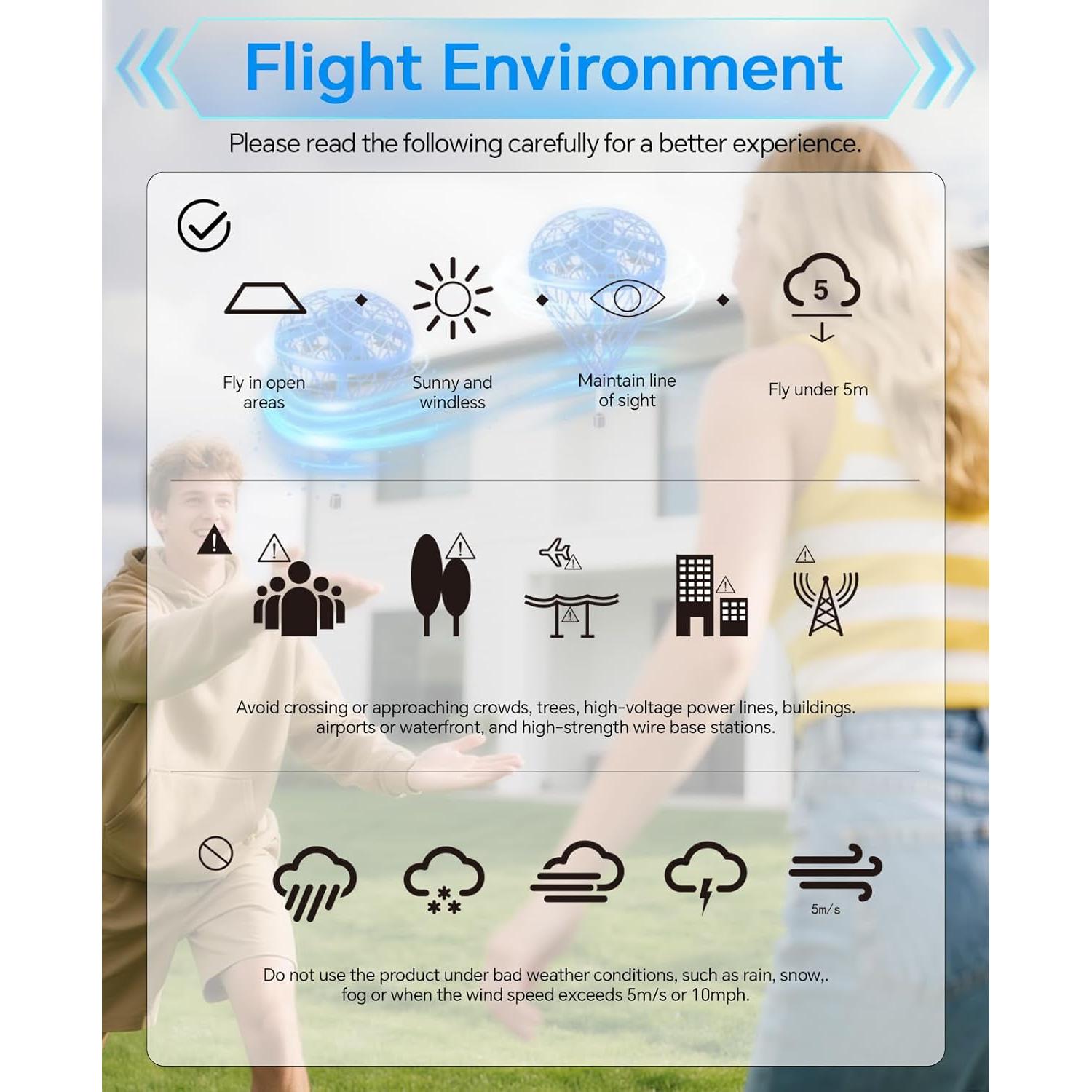 Dron de Bola Voladora Speokoy Recargable para Niños 6+