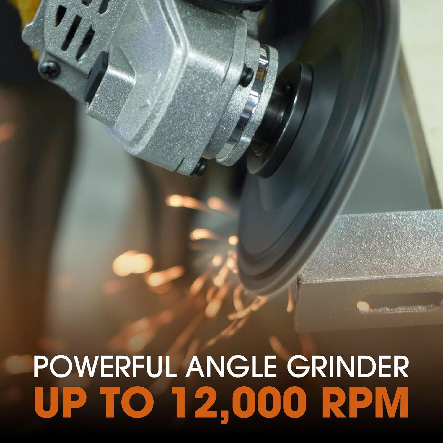 Amoladora Angular Creddux 4.5" 900W con Ruedas y Discos