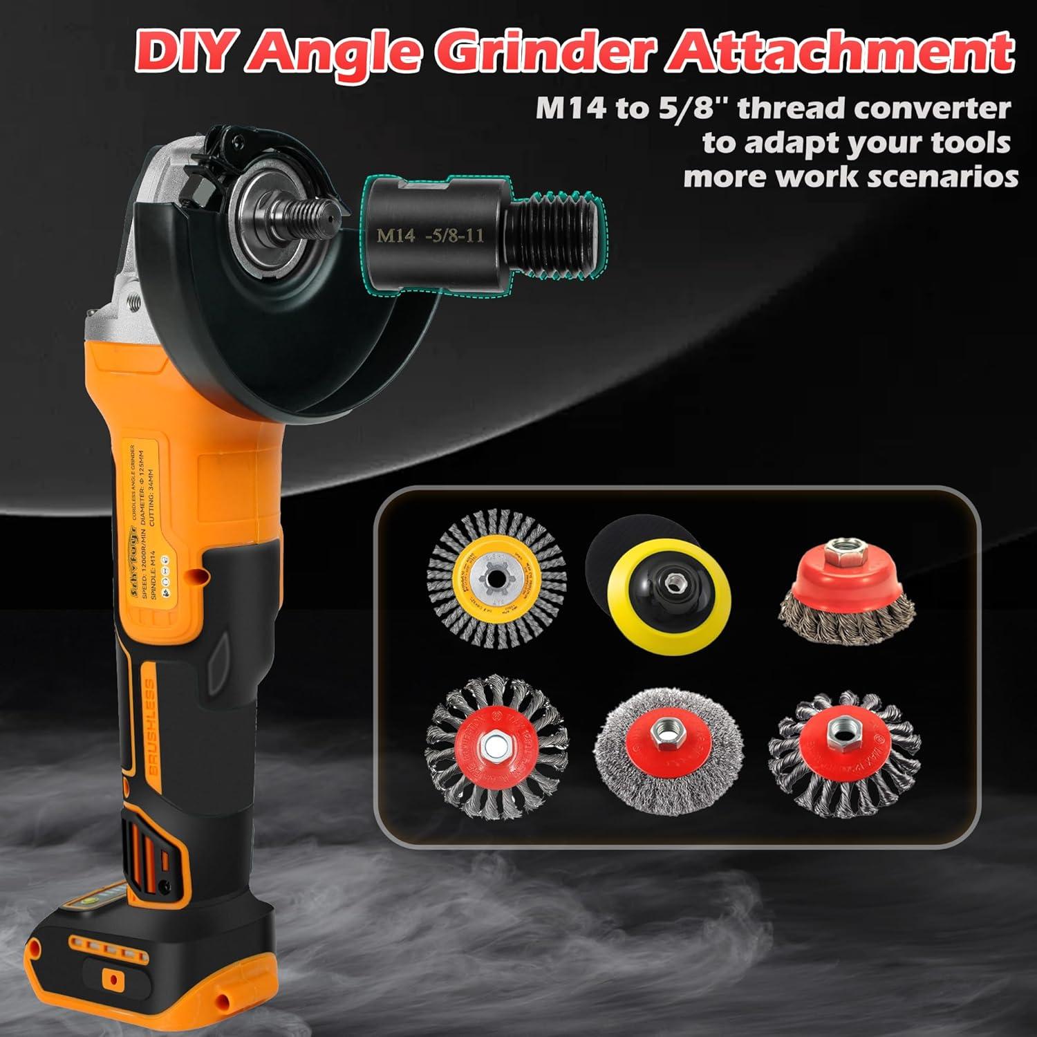 Amoladora Angular Srhvfuyr 20V Sin Batería 4-1/2" 3 Velocidades