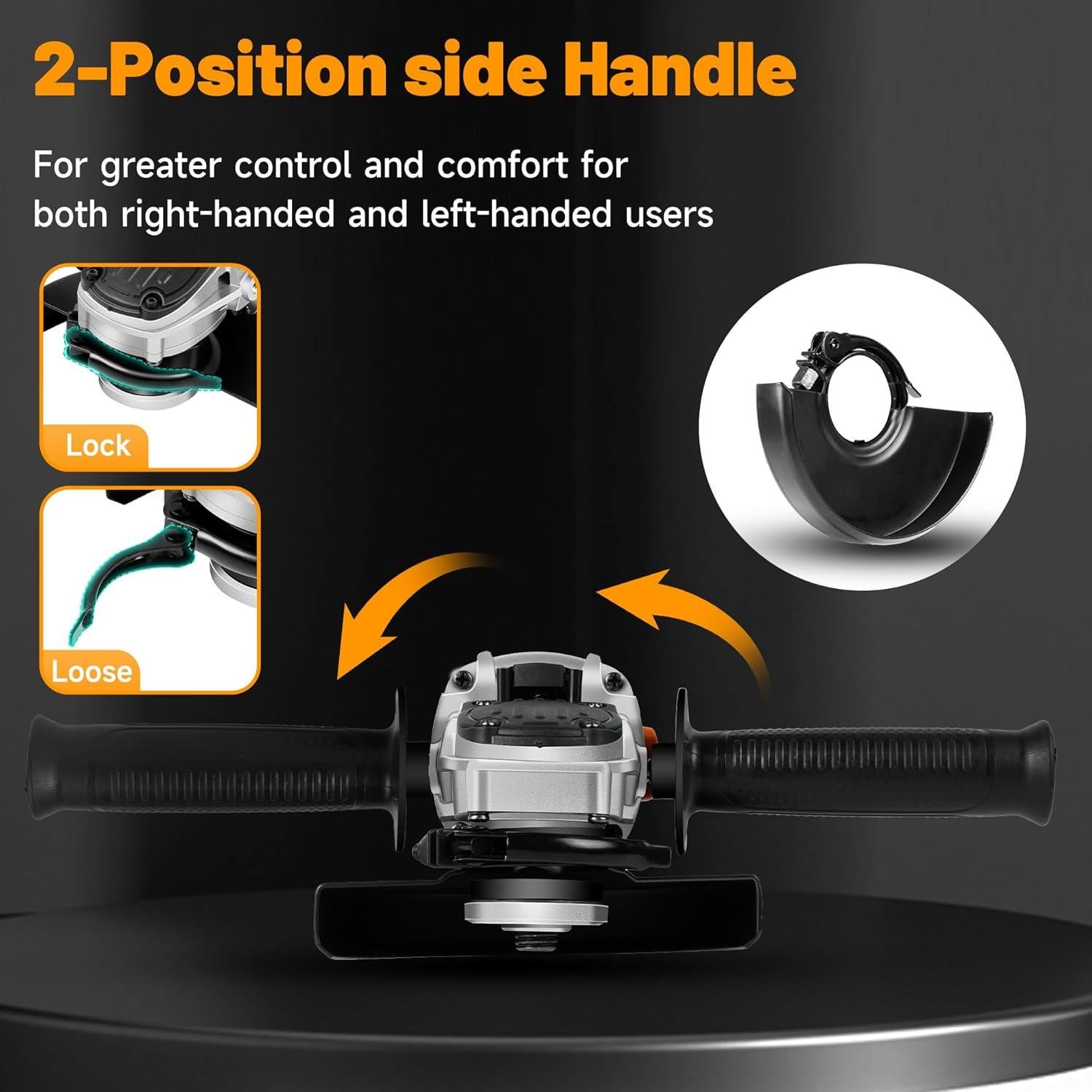 Amoladora Angular Srhvfuyr 20V Sin Batería 4-1/2" 3 Velocidades