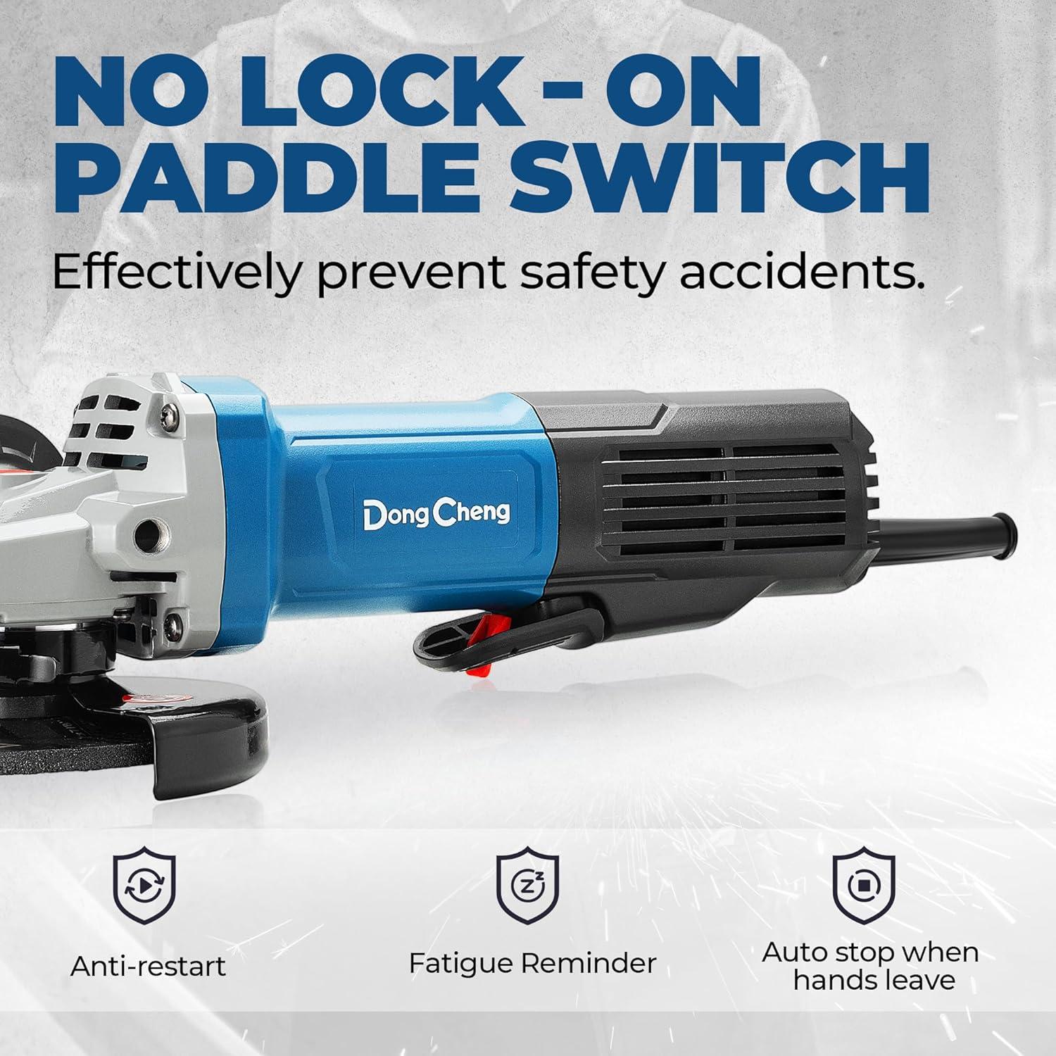 Amoladora de Ángulo DongCheng 9.2 AMP 11,800 RPM 4.5"