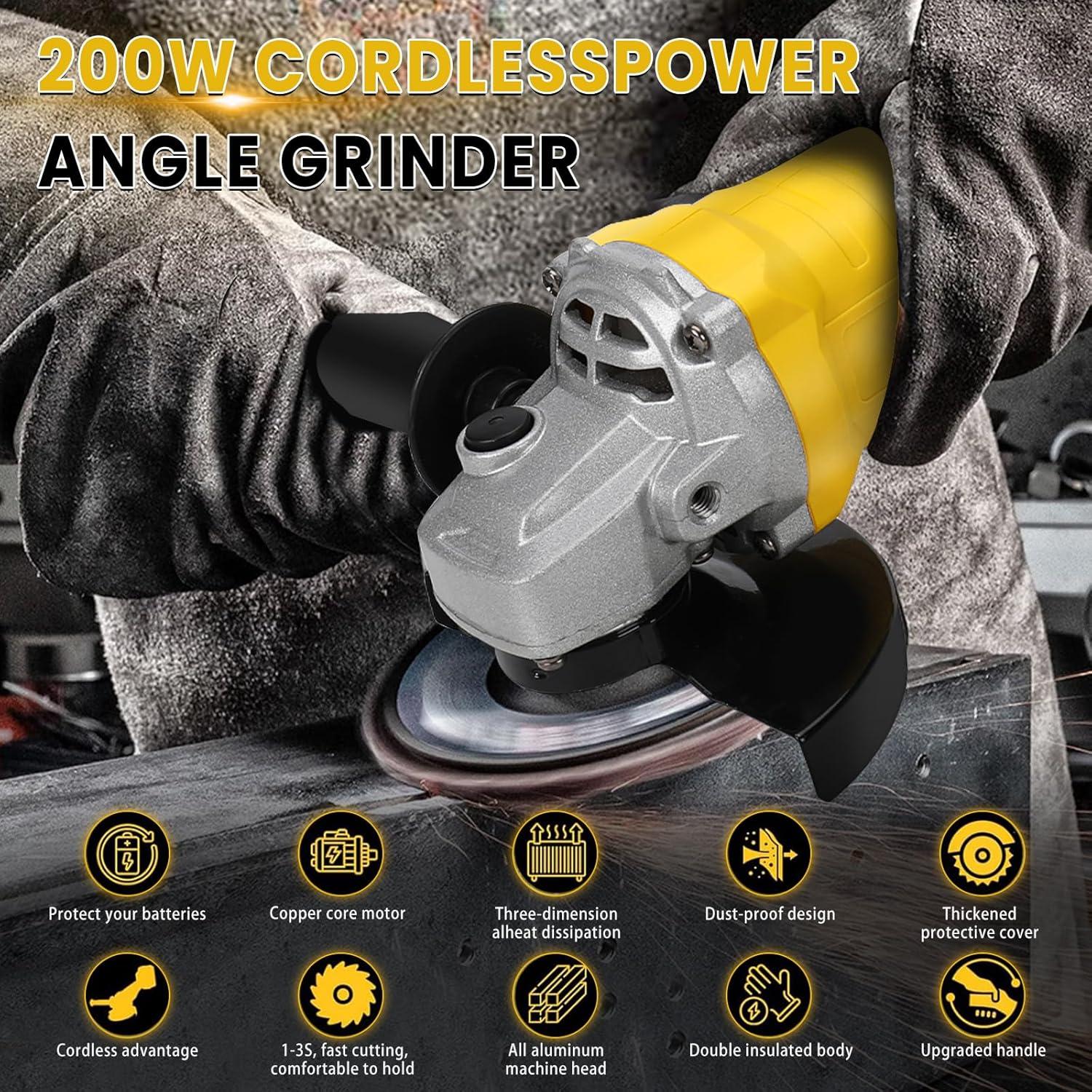 Amoladora Angular Inalámbrica LEZZYRUCK 20V 10000RPM Sin Batería