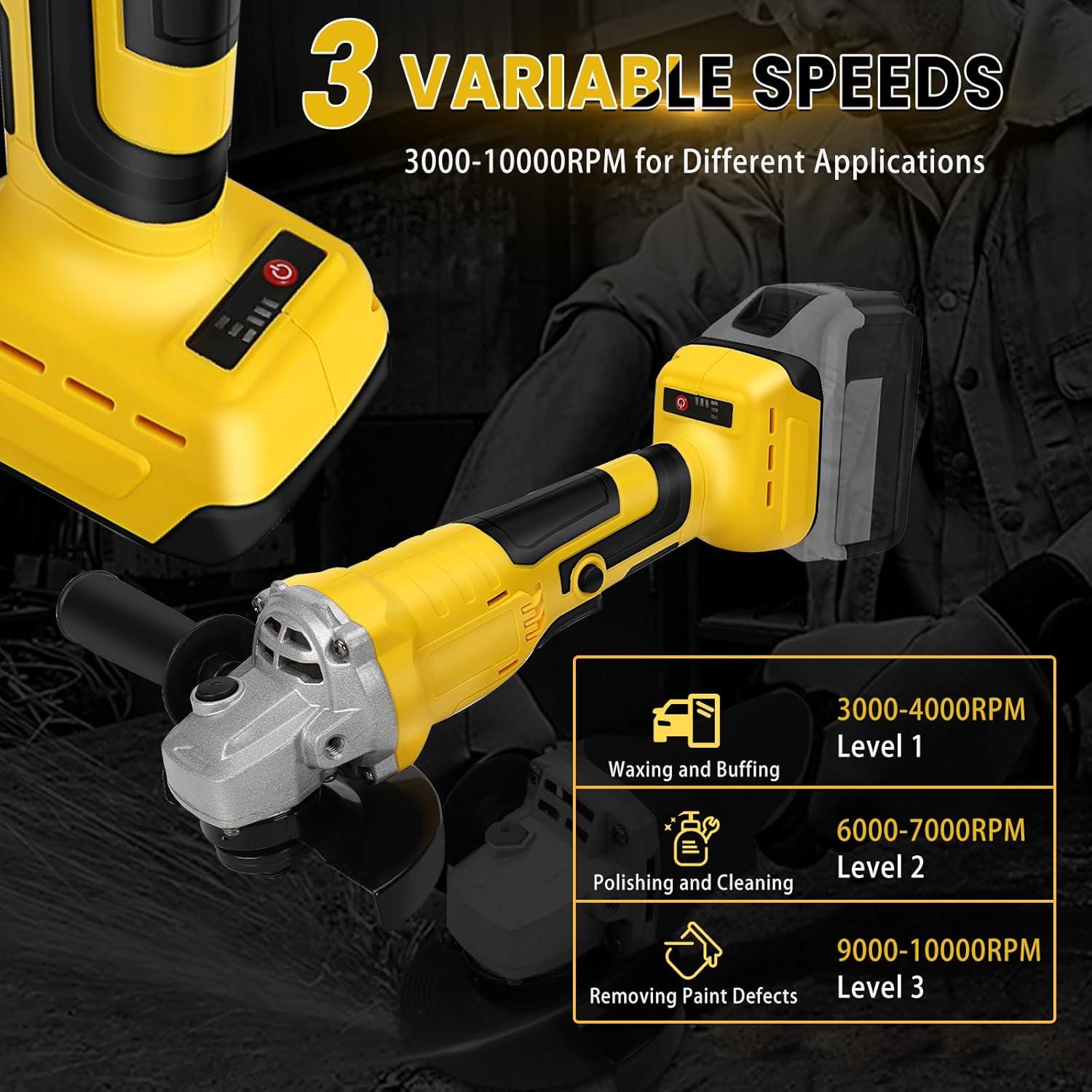 Amoladora Angular Inalámbrica LEZZYRUCK 20V 10000RPM Sin Batería