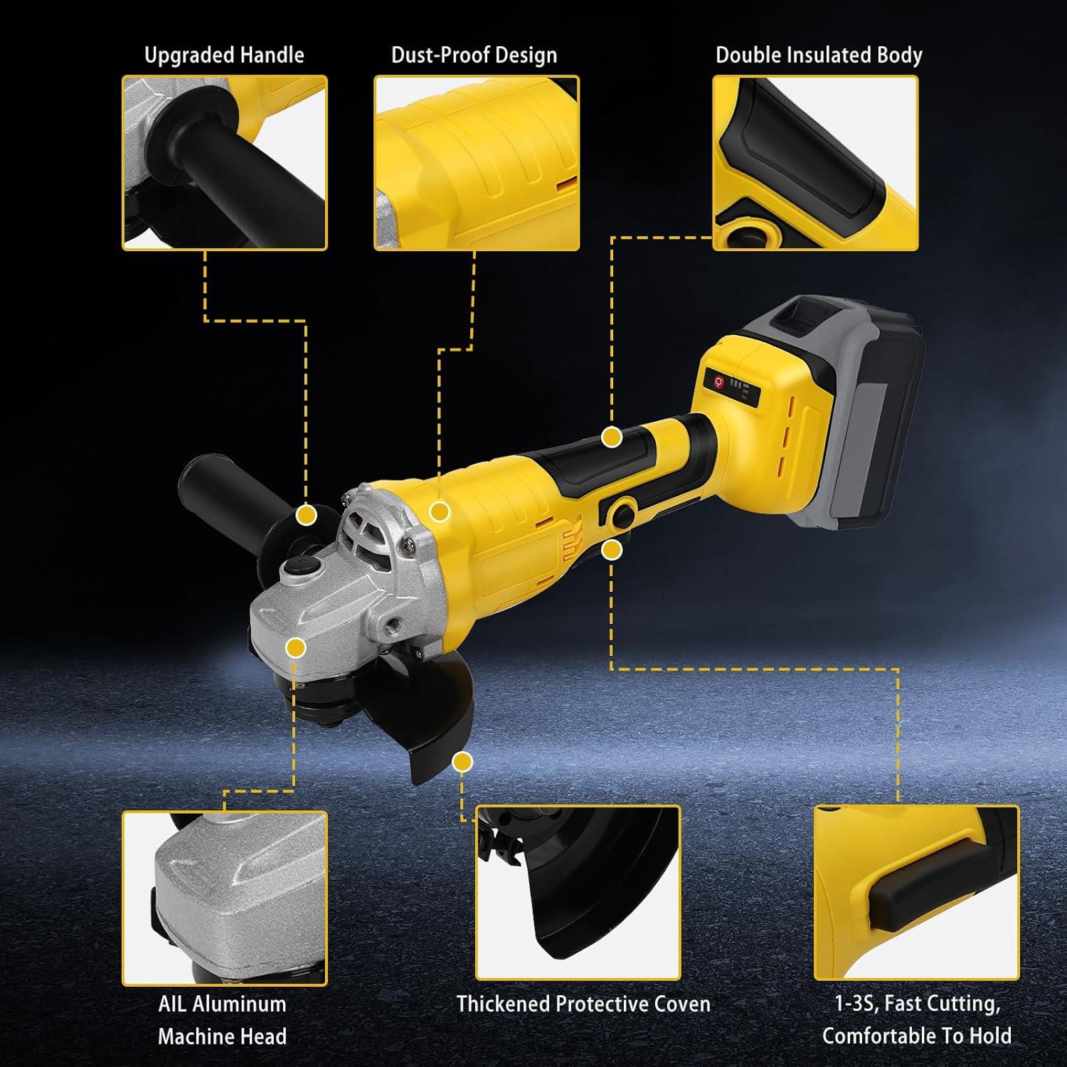 Amoladora Angular Inalámbrica LEZZYRUCK 20V 10000RPM Sin Batería