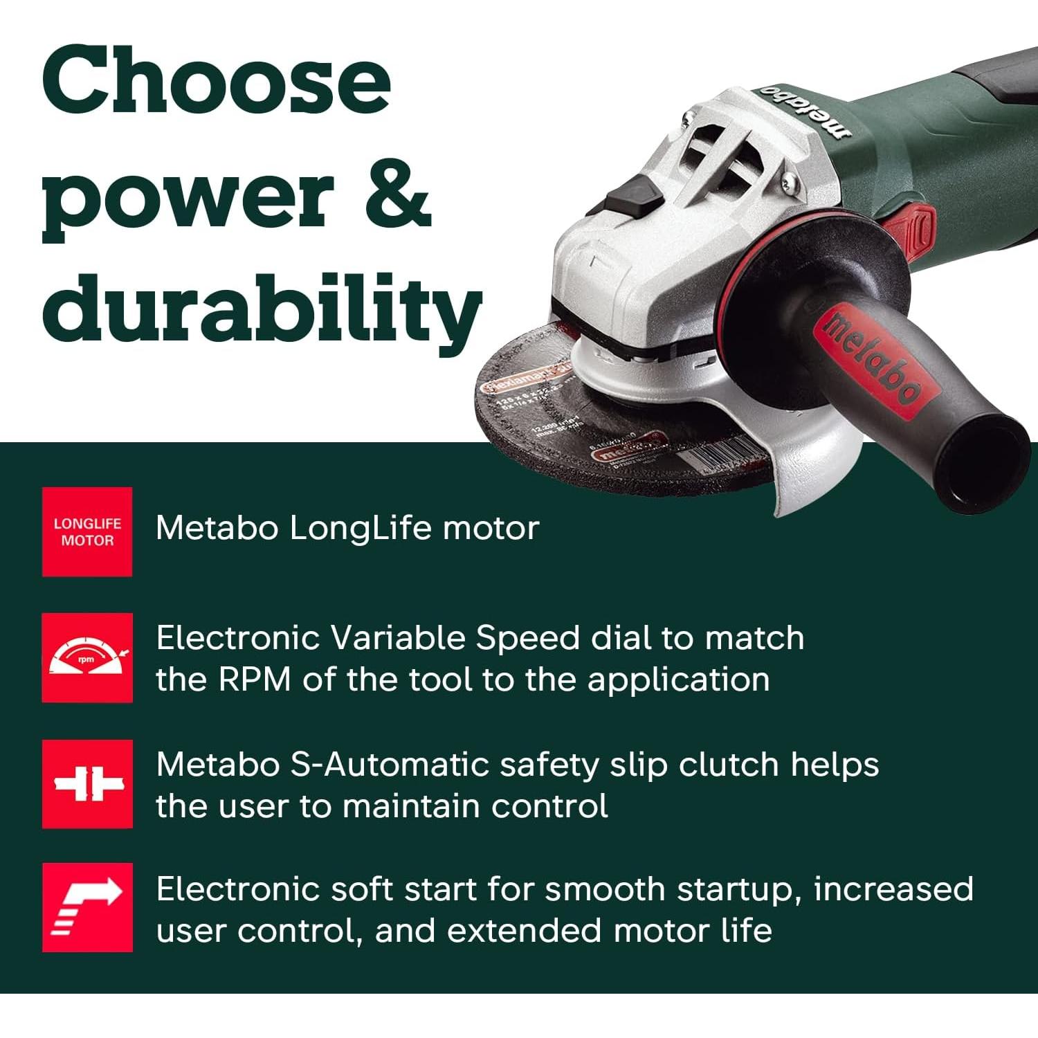 Amoladora Angular Metabo WEV 15-125 - 1550W - Verde