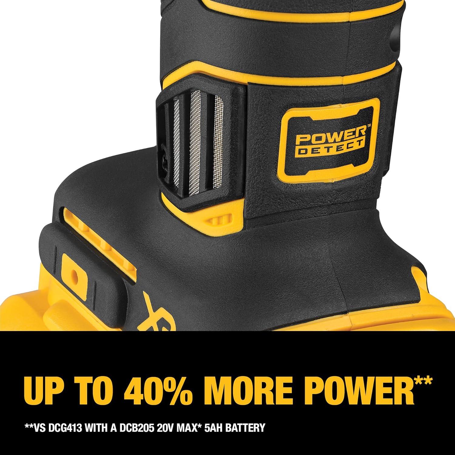 Dewalt DCG415W1R 20V MAX XR Brushless Lithium-Ion 4-1/2 in. - 5 in. Cordless Small Angle Grinder with POWER DETECT Tool Technology Kit (8 Ah) (Renewed)