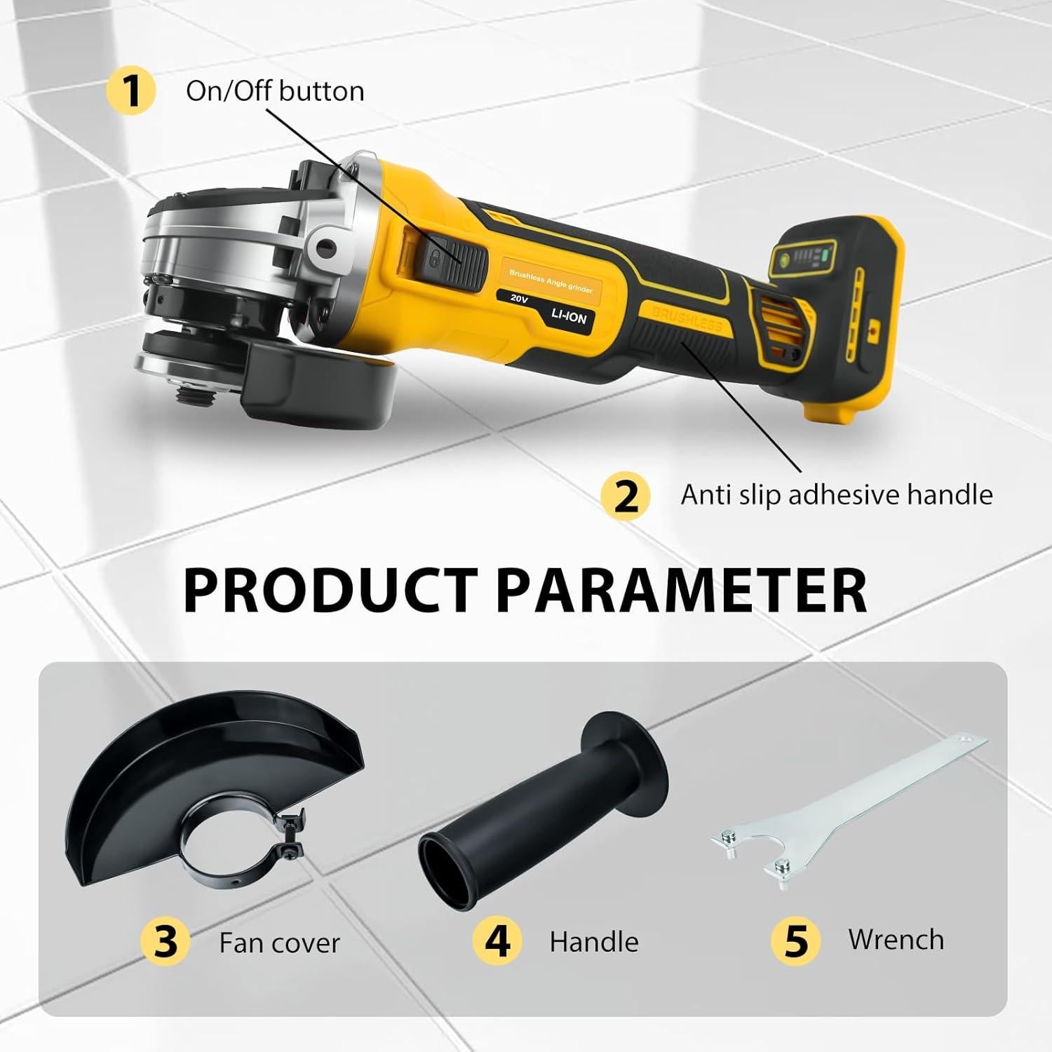 Amoladora Angular DeWalt 20V 500W 4.9" Sin Cable