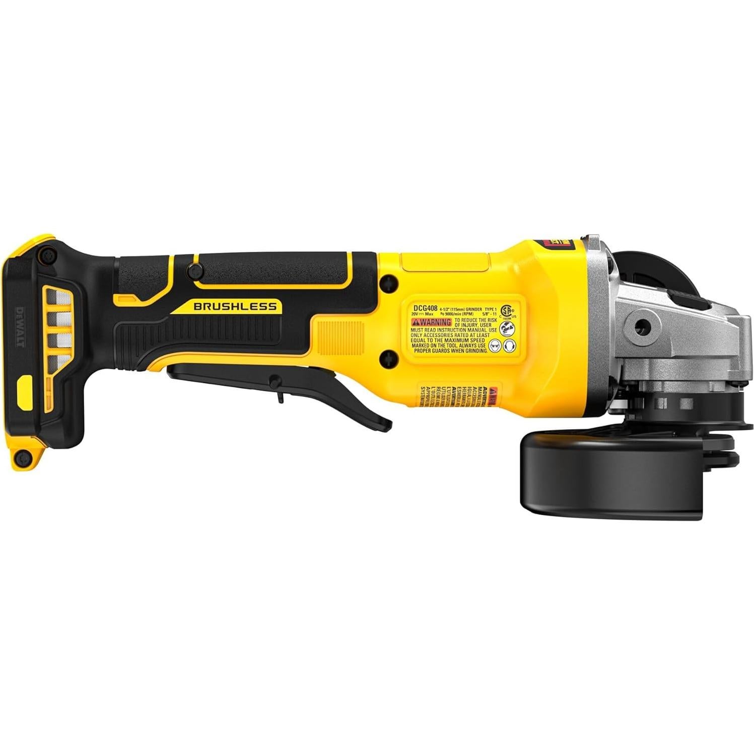Amoladora Inalámbrica DEWALT 20V 4.5" con Interruptor de Paleta