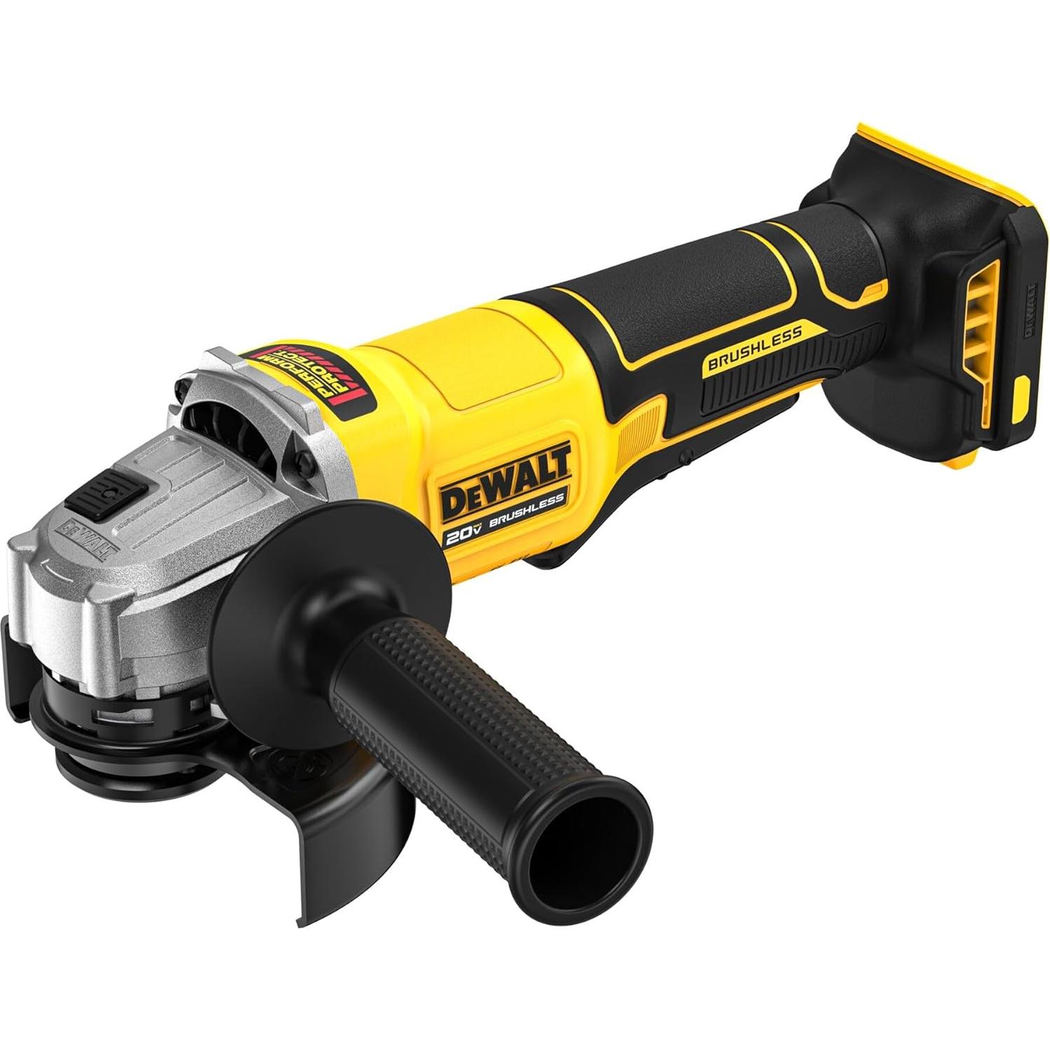 Amoladora Inalámbrica DEWALT 20V 4.5" con Interruptor de Paleta