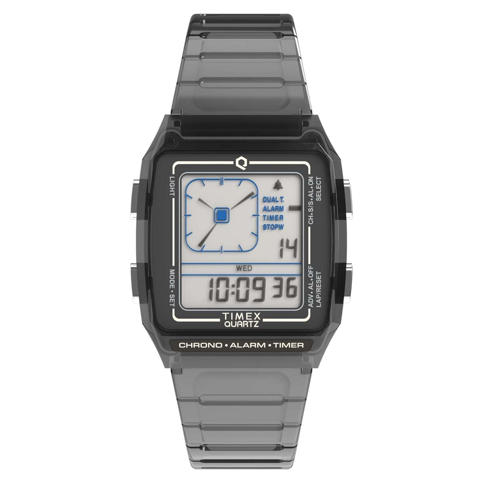 Reloj Digital Unisex Timex Q LCA 35mm Correa Gris
