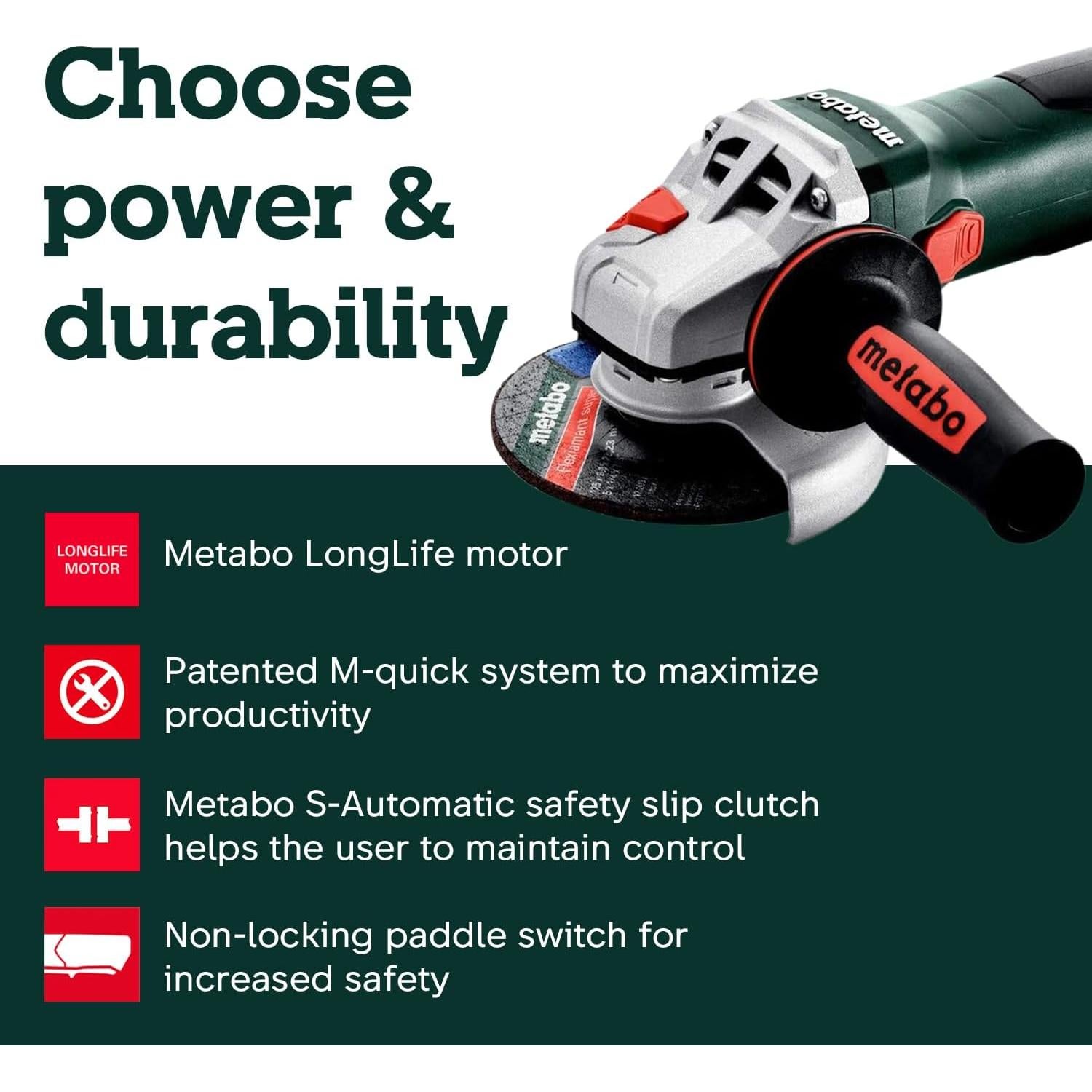 Amoladora Angular Metabo WP 11-125 1100W 11,43 cm