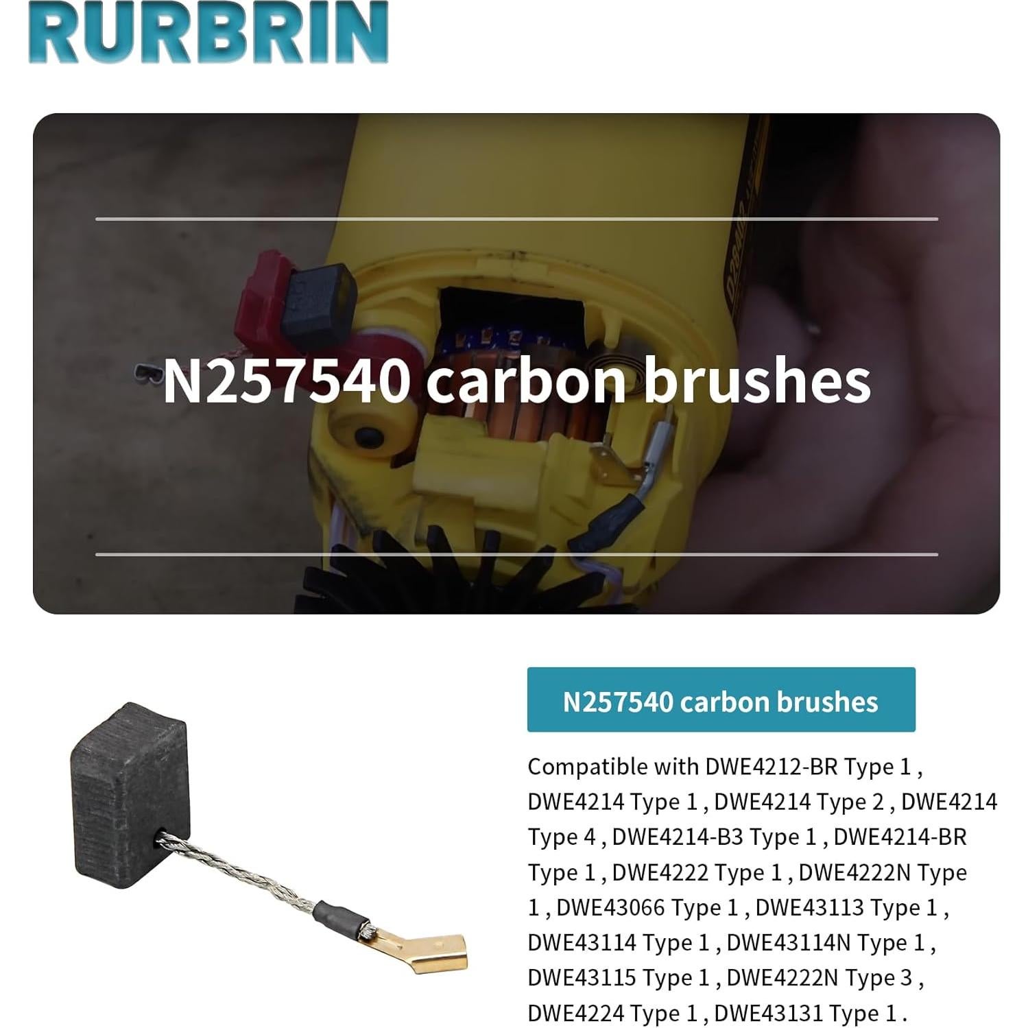 Cepillos de Carbono RURBRIN N257540 para Dewalt (8PCS)