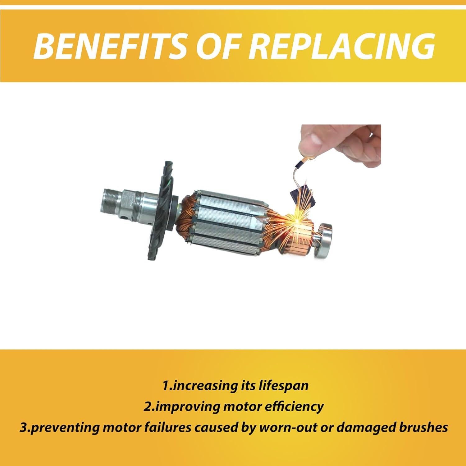 Paquete de 10 cepillos de carbón N257540 para Dewalt