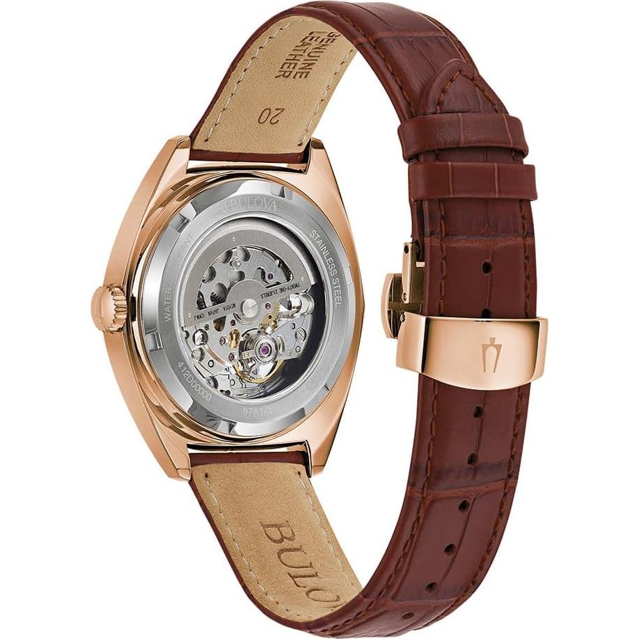 Reloj Clásico Automático Bulova 97A175 Hombre 41mm Cuero Negro