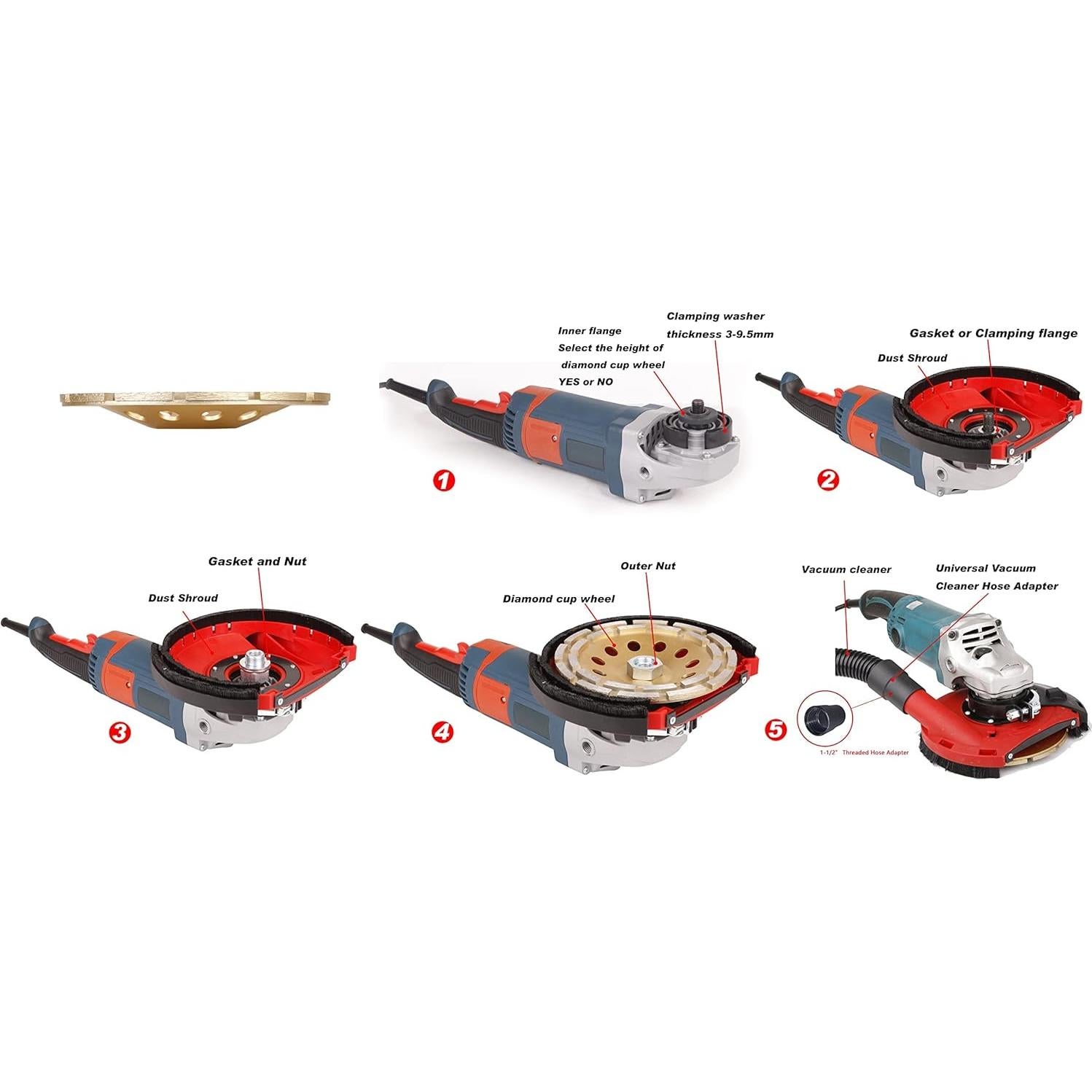 Cubierta de Polvo Dastool DT1902-180 para Amoladoras 180mm