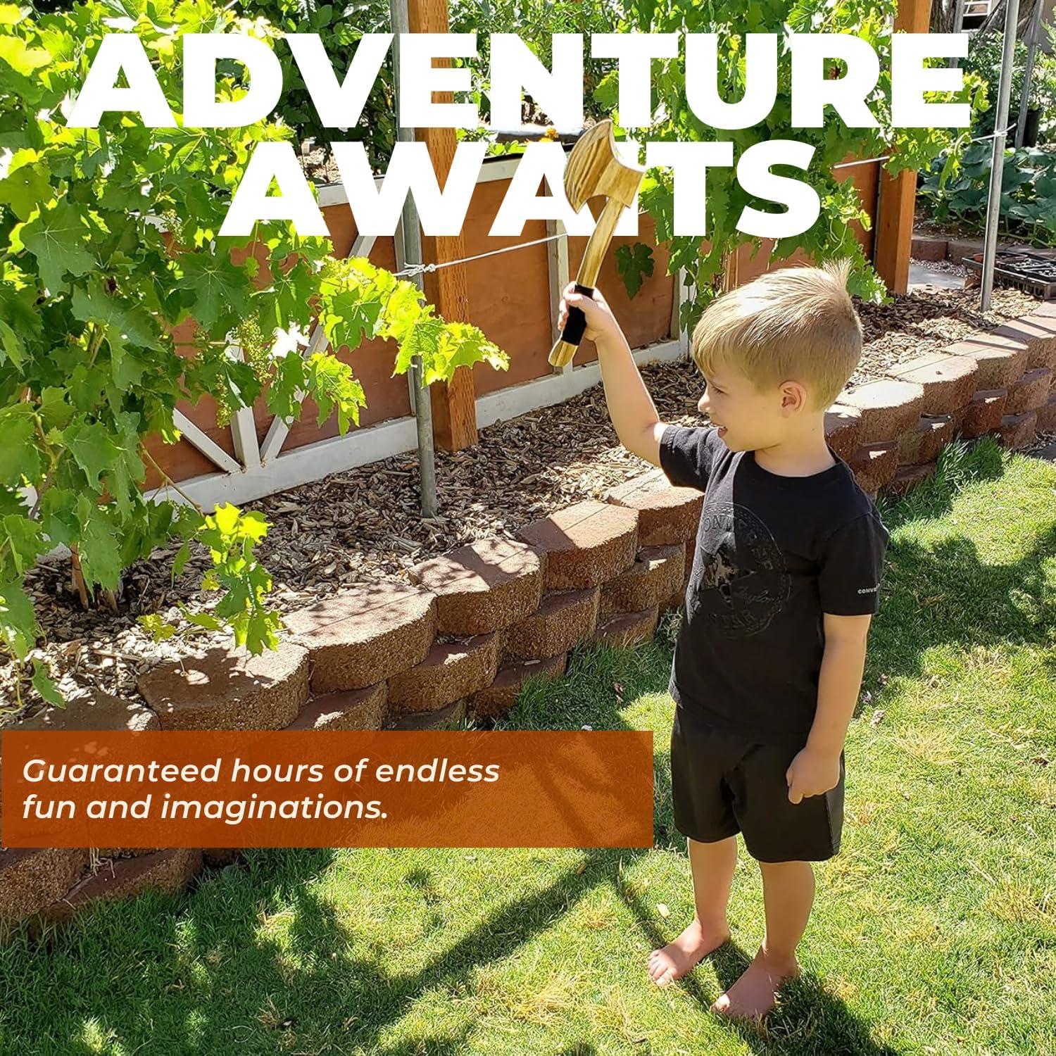 Hacha de Juguete de Madera D&D - Paquete de 2 - 33x10cm