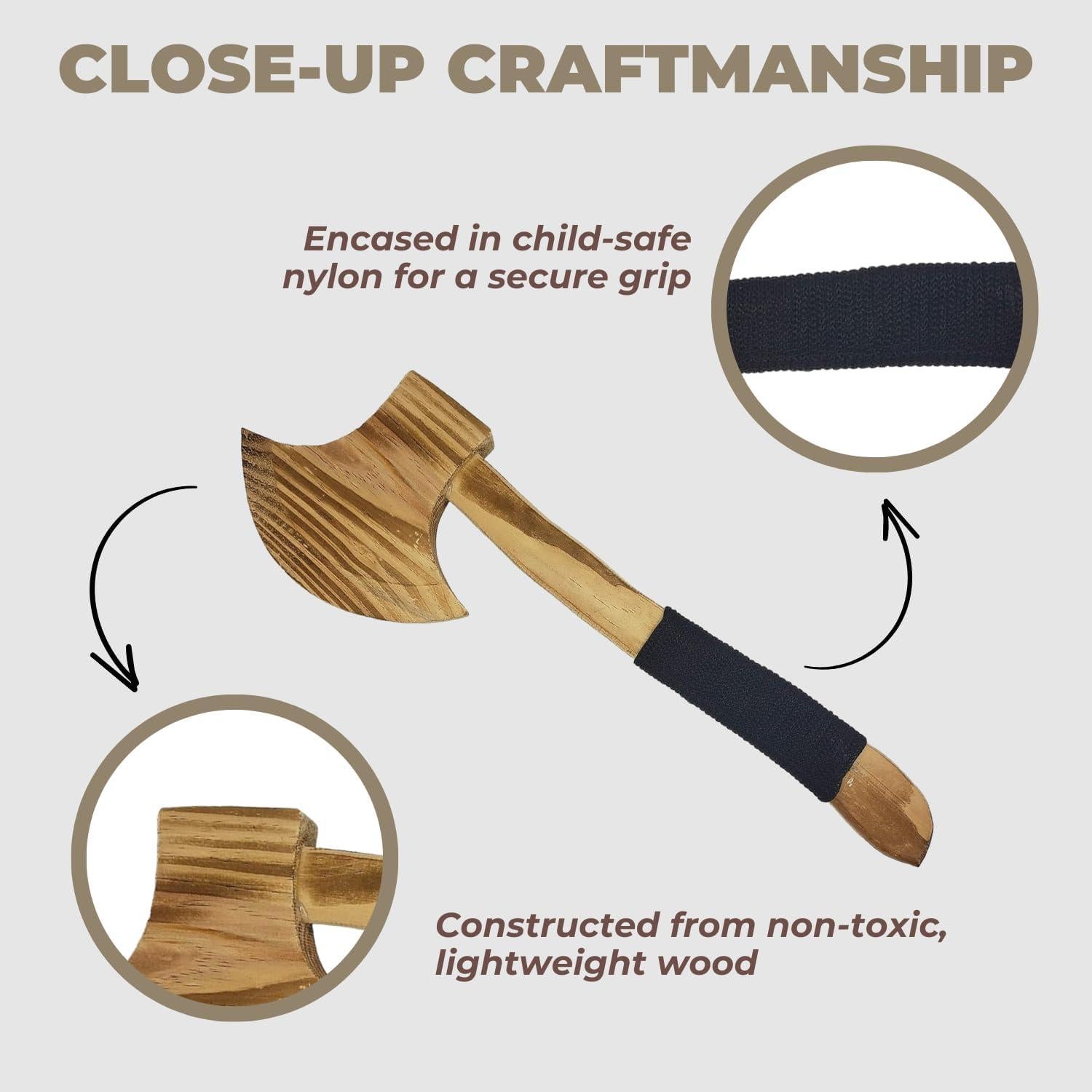 Hacha de Juguete de Madera D&D - Paquete de 2 - 33x10cm