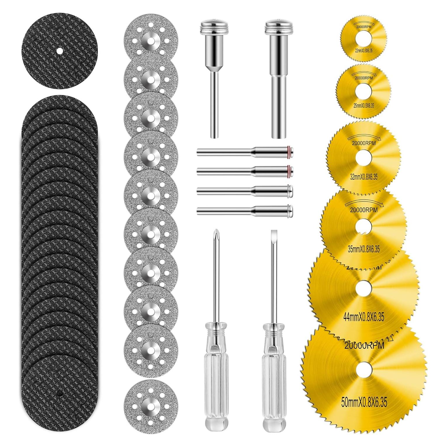 Juego de 44 Piezas de Ruedas de Corte Kuenuilr Doradas