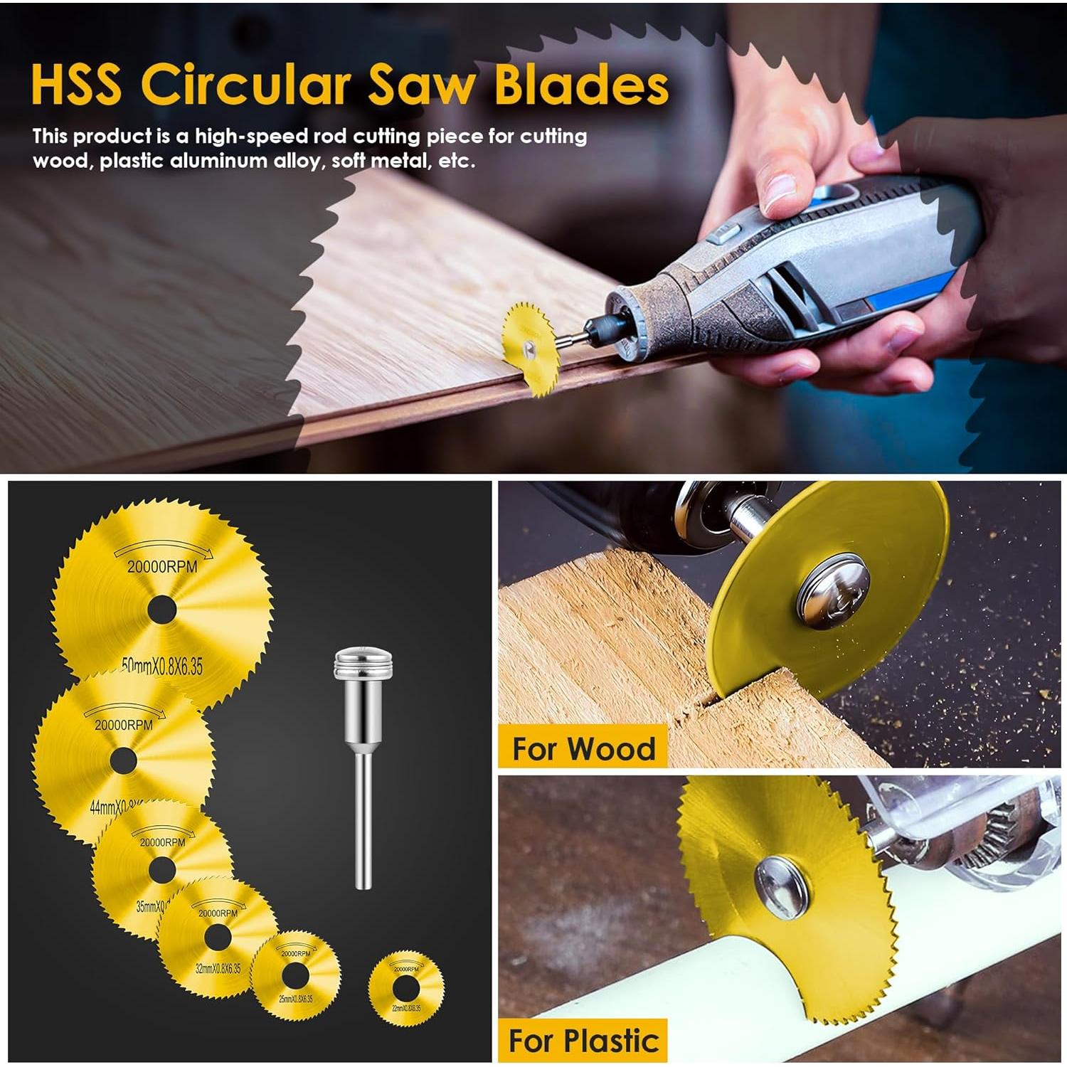 Juego de 44 Piezas de Ruedas de Corte Kuenuilr Doradas