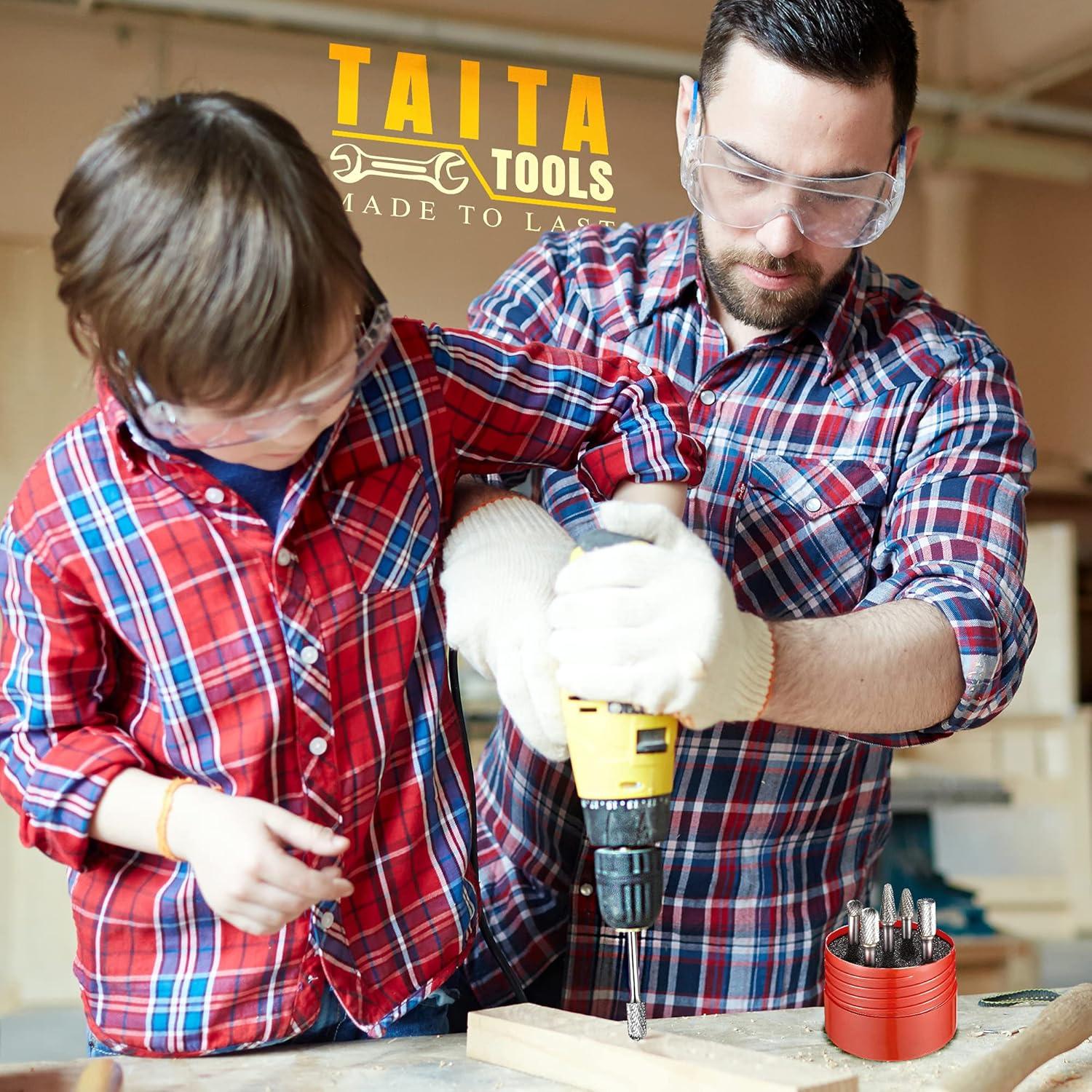 Juego de 5 fresas de carburo TaitaTools 0,64 cm para amoladora