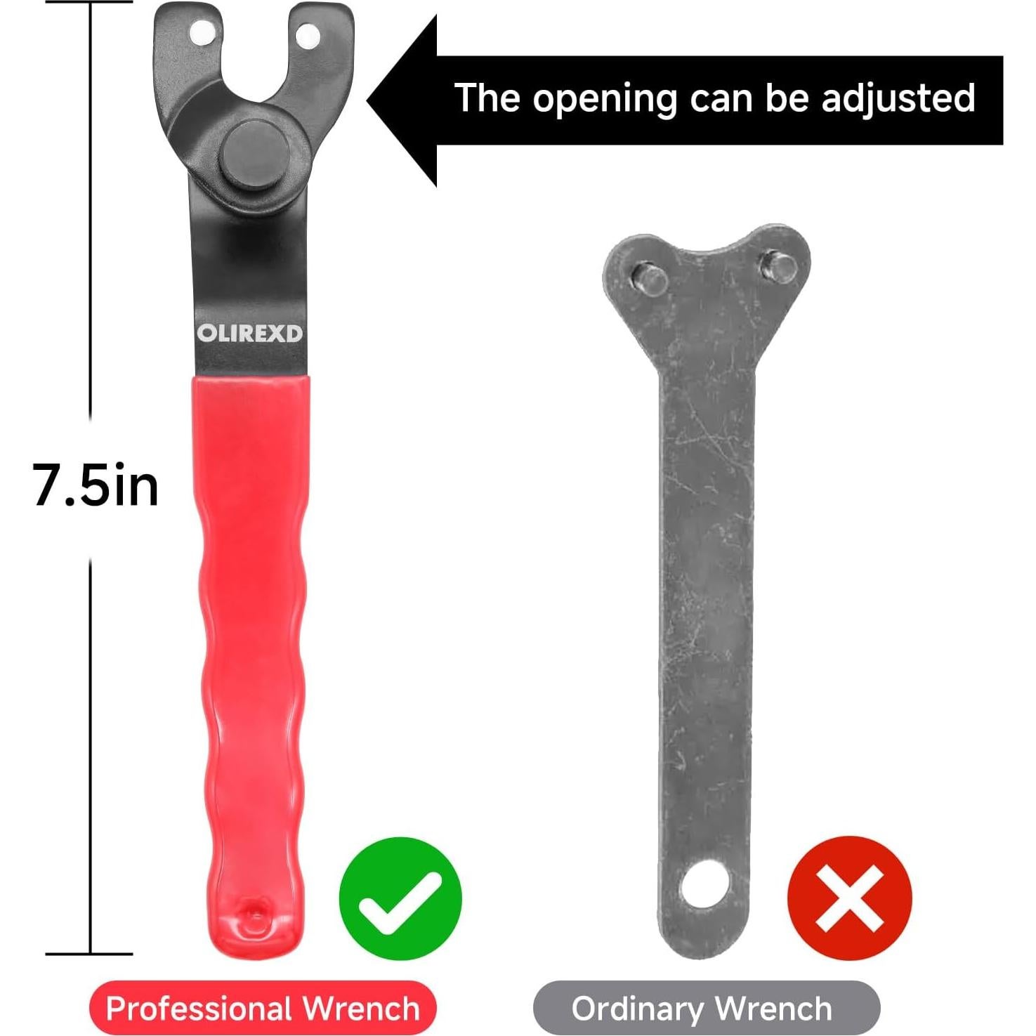 Llave de pin ajustable OLIREXD para amoladora 18,42 cm