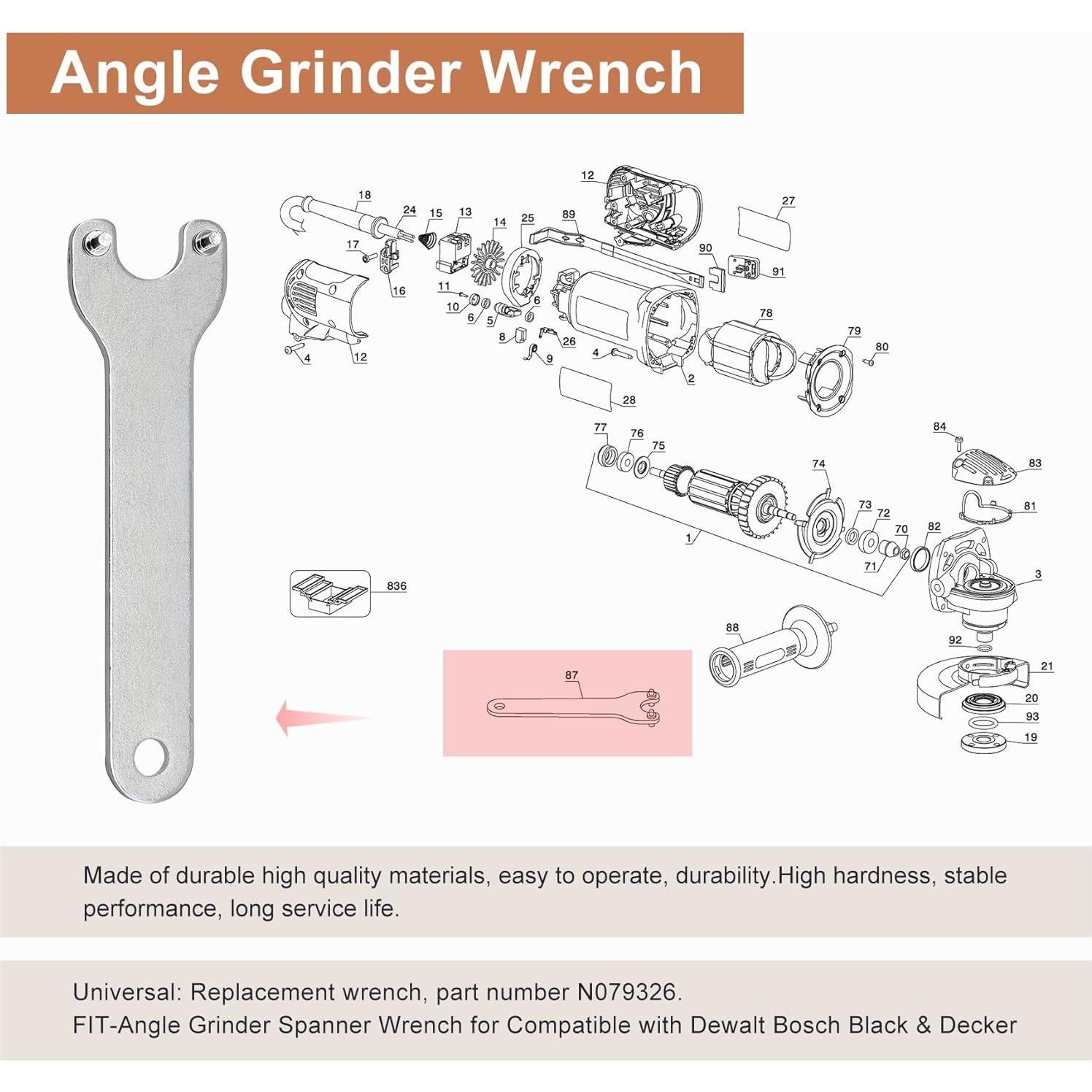 Paquete de 2 Llaves N079326 Powswopx para Dewalt