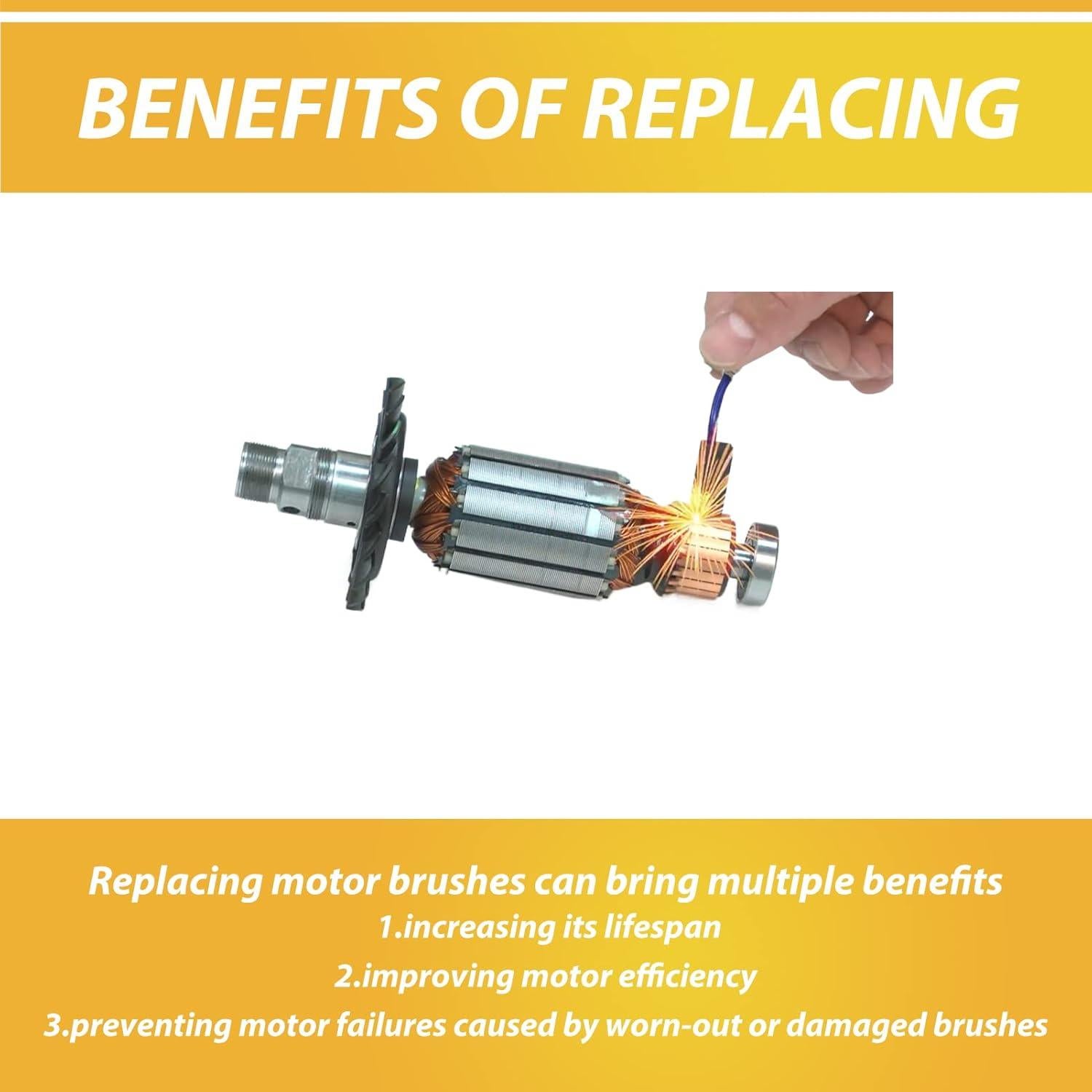 4 Piezas Cepillos de Carbono JUXIANG N097696 para DeWalt