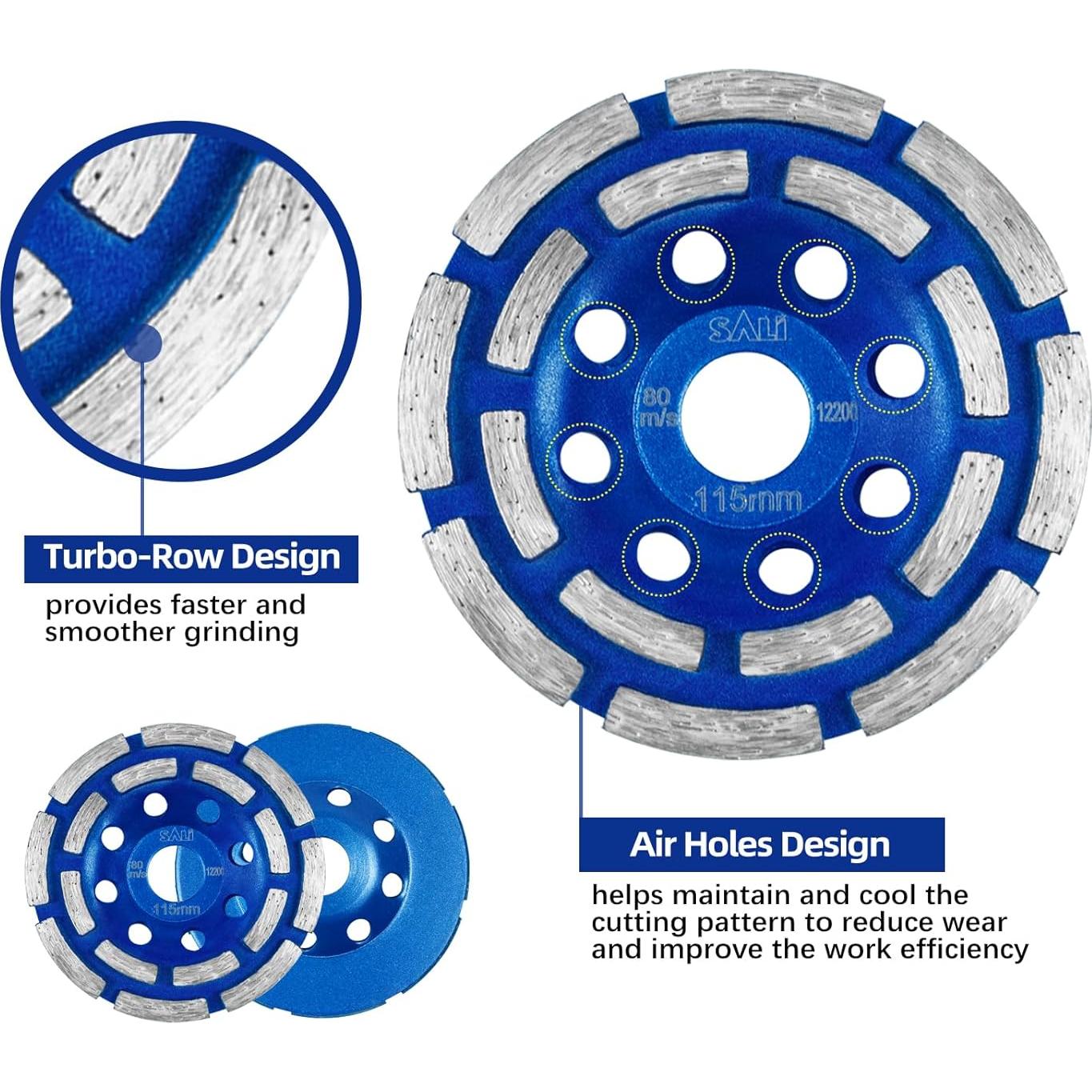 Rueda de Pulido SALI 11.43 cm Doble Fila para Concreto