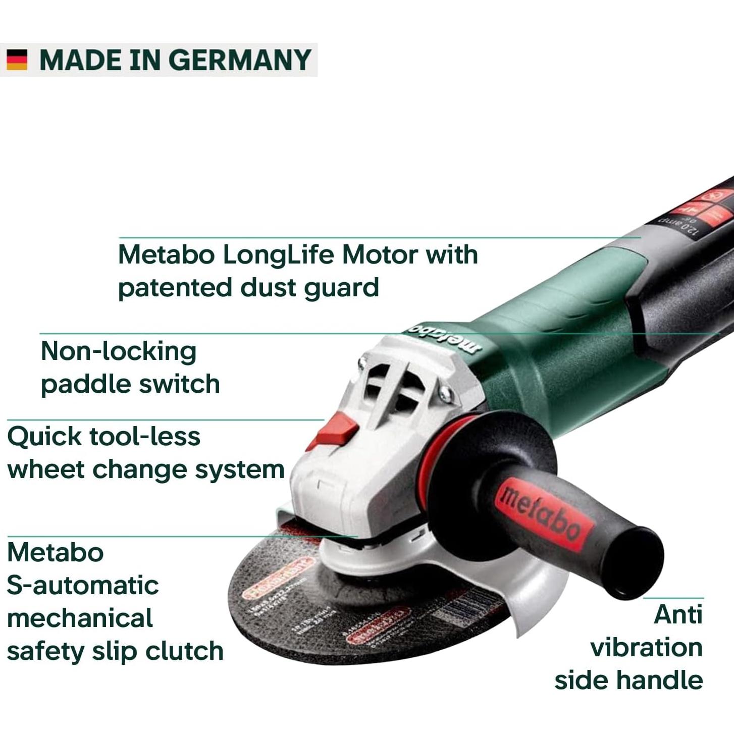 Esmeriladora Angular Metabo 15,24 cm 12 AMP 10000 RPM