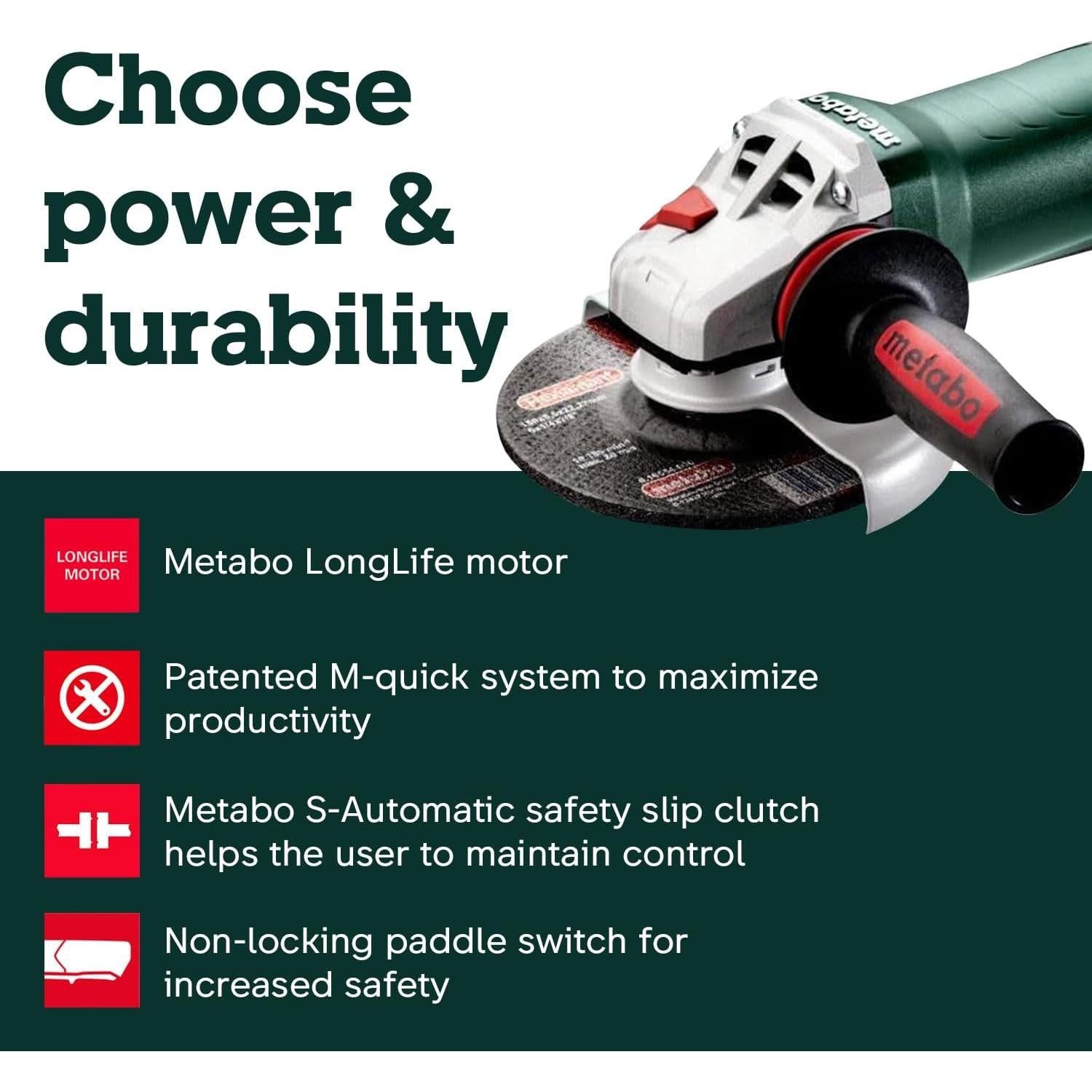 Esmeriladora Angular Metabo 15,24 cm 12 AMP 10000 RPM