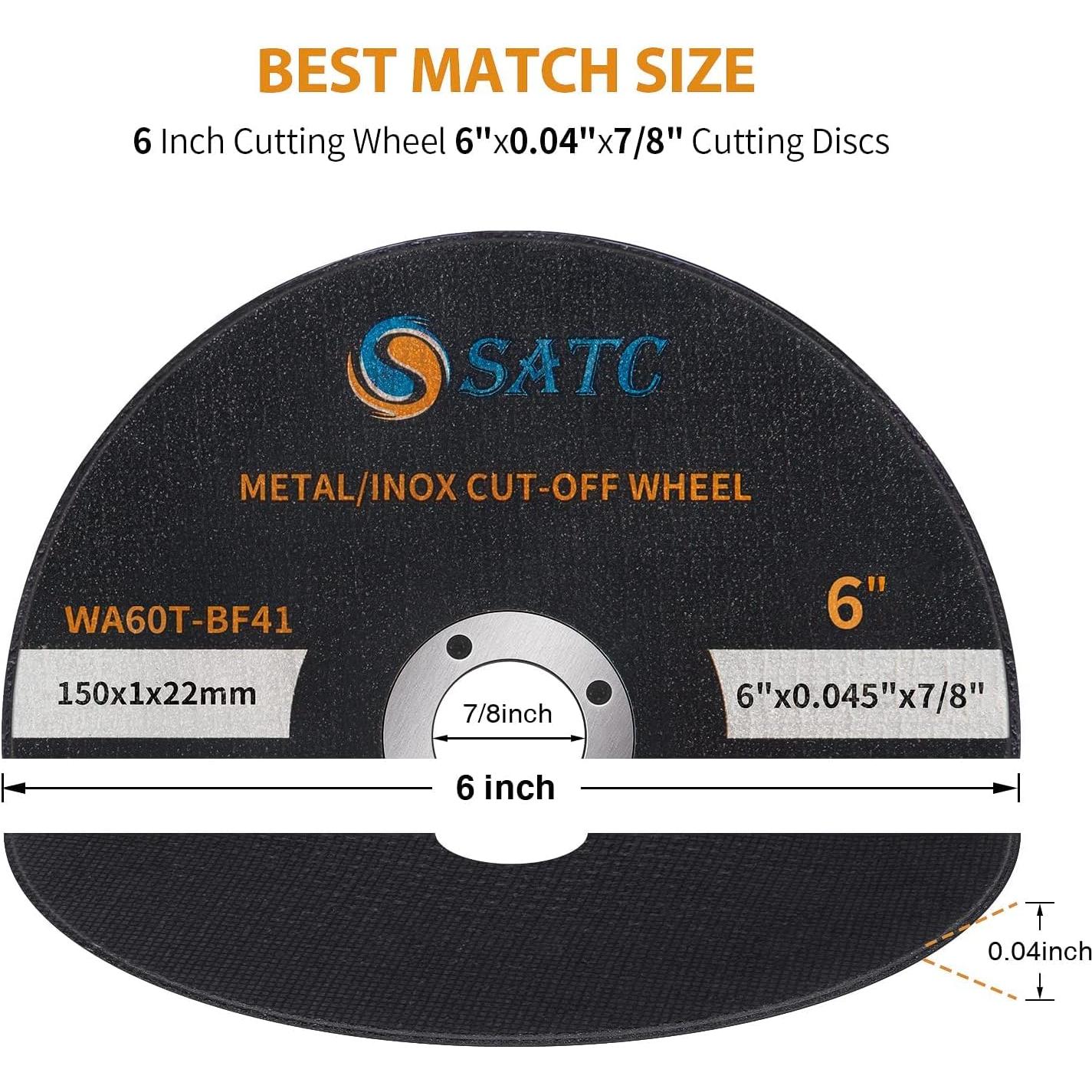 Ruedas de Corte S SATC 15,24 cm 25 PCS para Metal