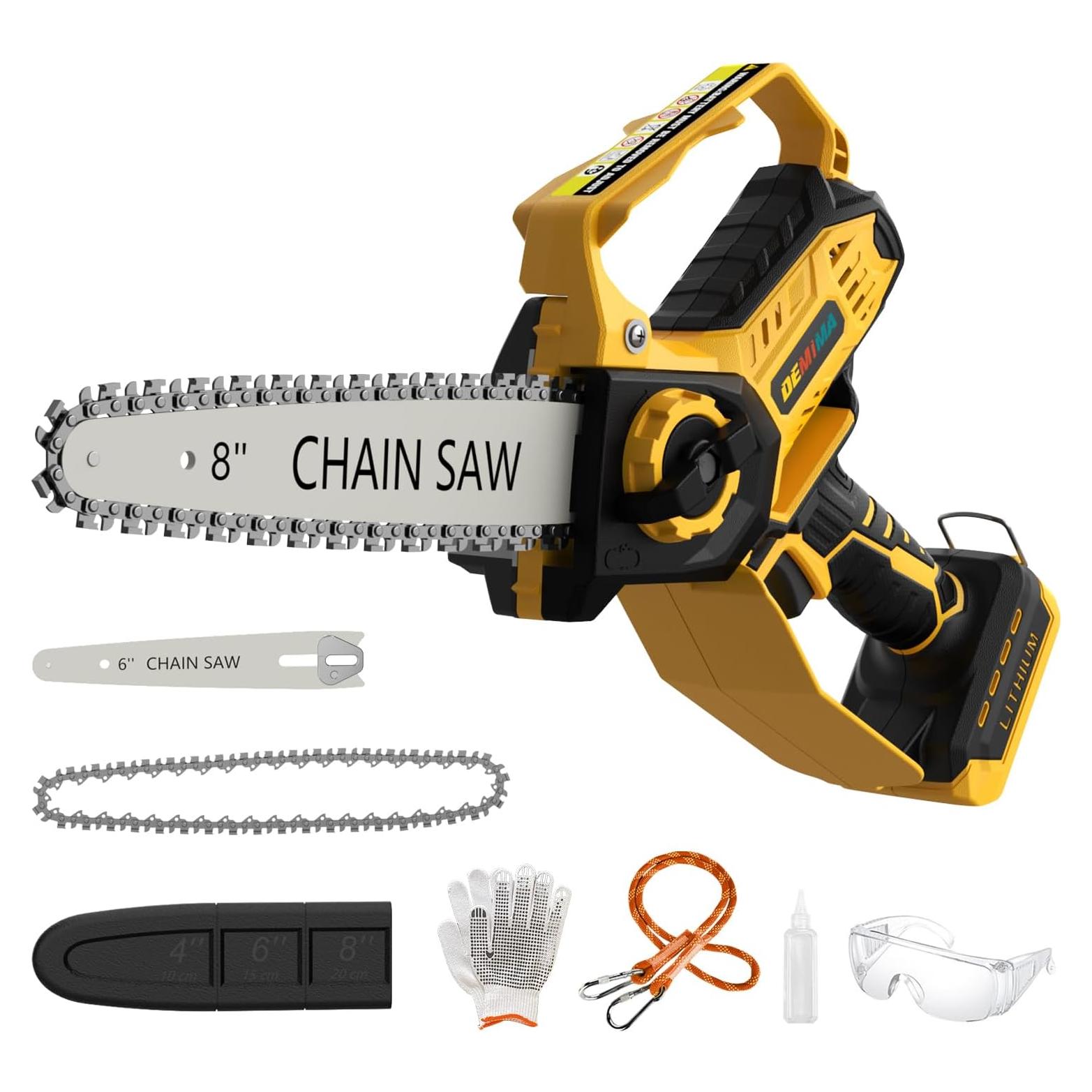 Mini Motosierra Eléctrica DEMIMA 20V 2-en-1 800W Poda