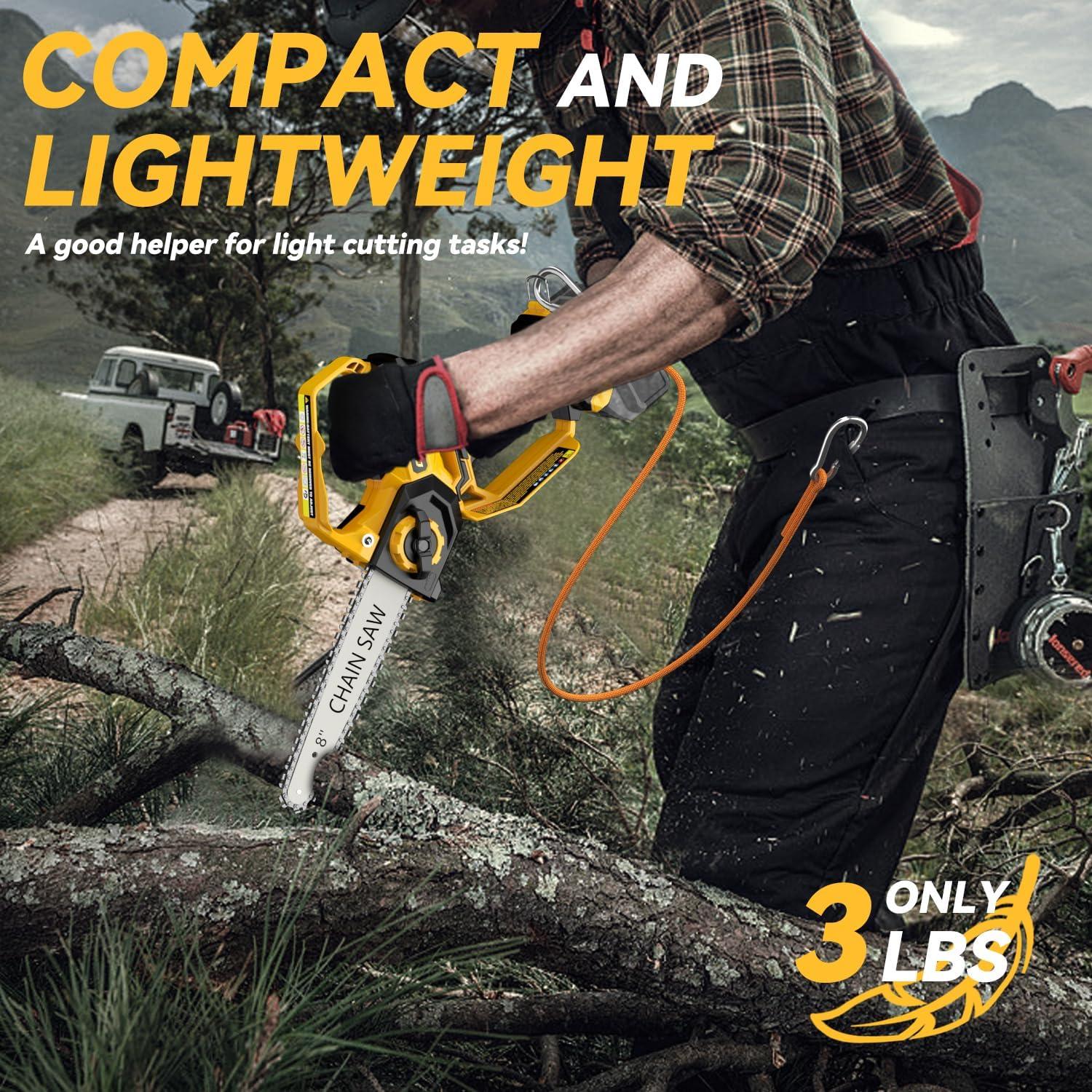 Mini Motosierra Eléctrica DEMIMA 20V 2-en-1 800W Poda