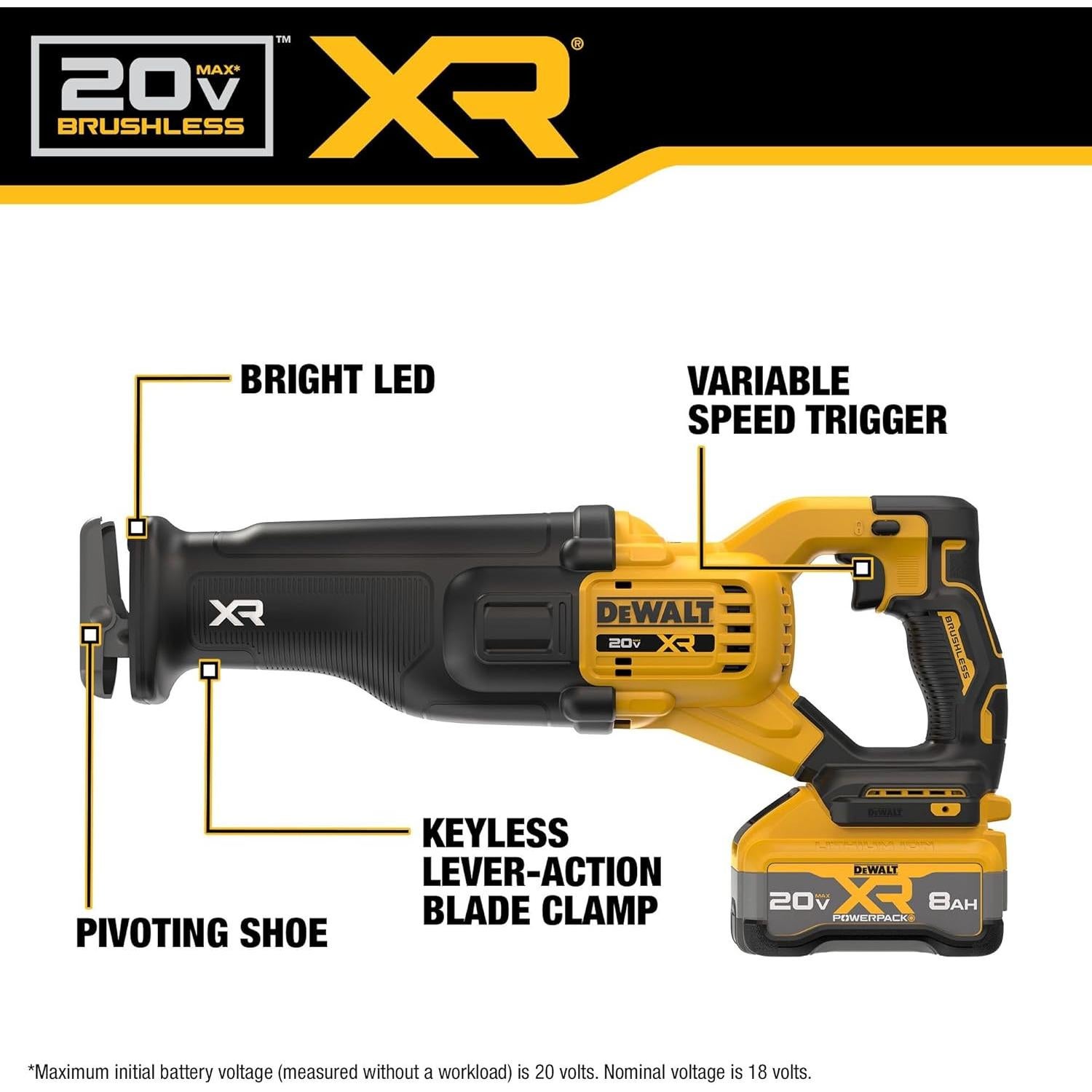 Sierra Recíproca Inalámbrica DEWALT 20V MAX XR 6,93 kg