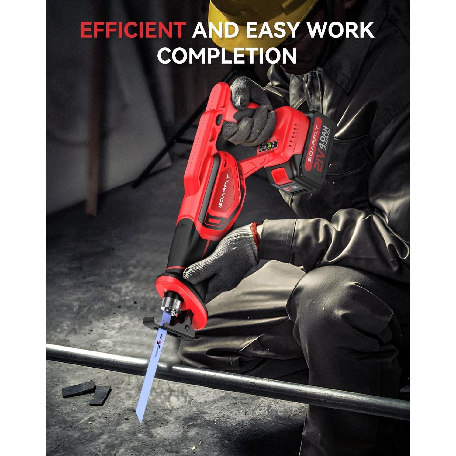 Sierra Recíproca Inalámbrica SOARFLY 21V con 2 Baterías 4.0Ah