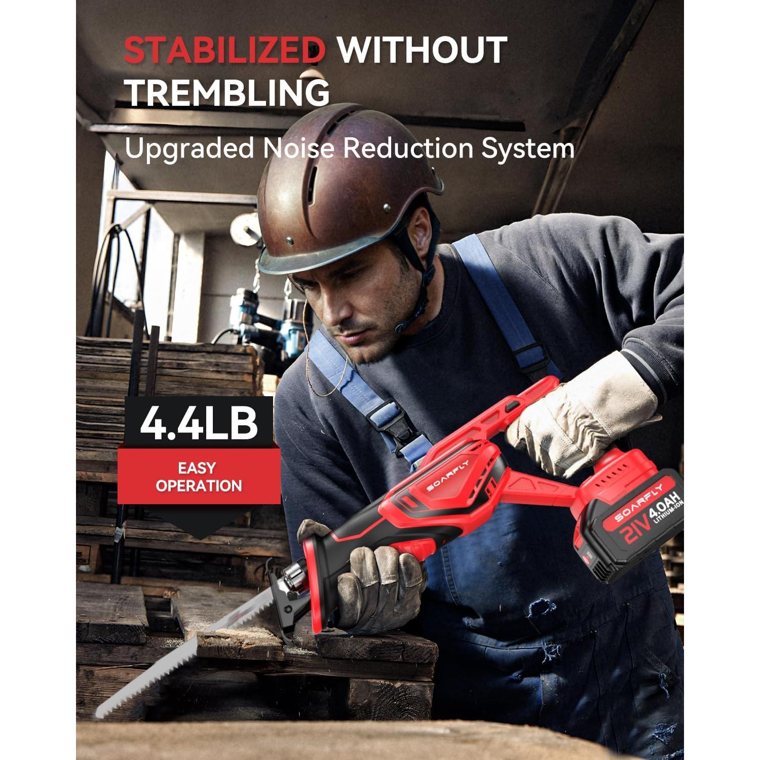 Sierra Recíproca Inalámbrica SOARFLY 21V con 2 Baterías 4.0Ah