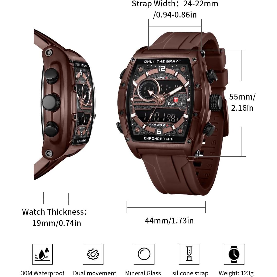 Reloj Deportivo Analógico-Digital TEARTRACE TT6045-CA 3ATM