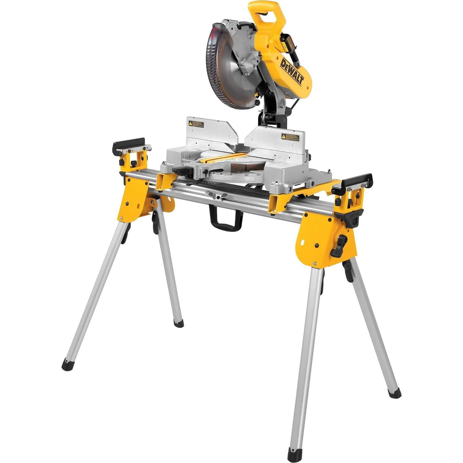 Miter Saw, 12 Inch, 15 Amp, 3,800 RPM, Double Bevel Capacity, With Sliding Compound, Corded With Miter Saw Stand (DWS780 + DWX724)