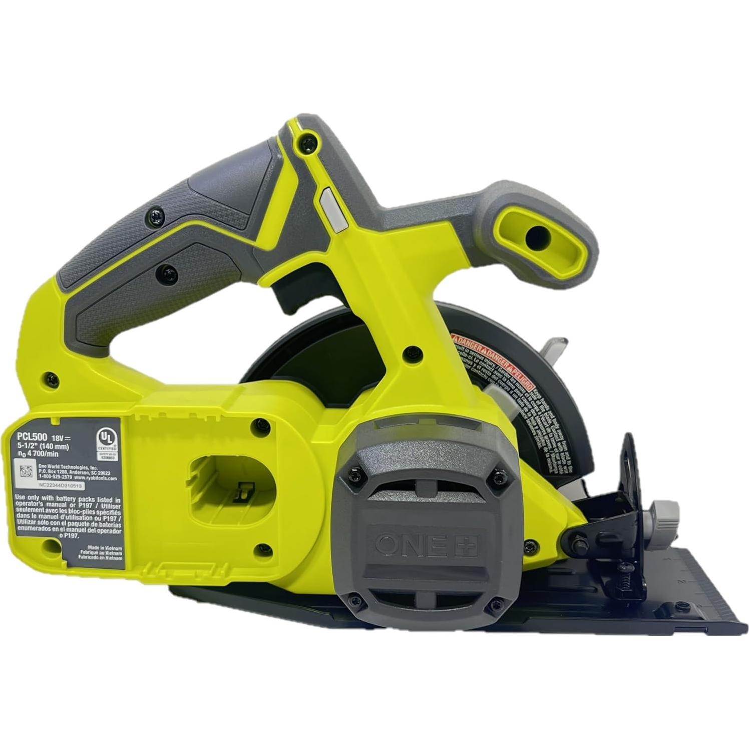 Sierra Circular Inalámbrica Ryobi 18V 13,97 cm Cortes Rápidos