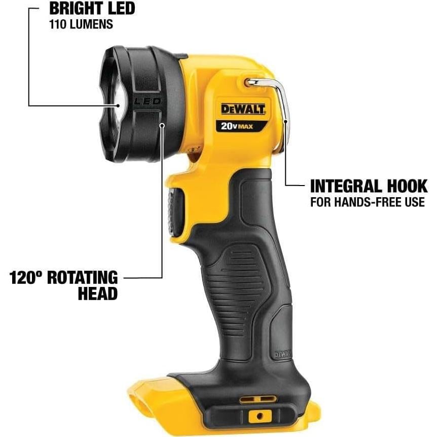 Linterna DEWALT DCL040 LED 110 Lúmenes con Gancho